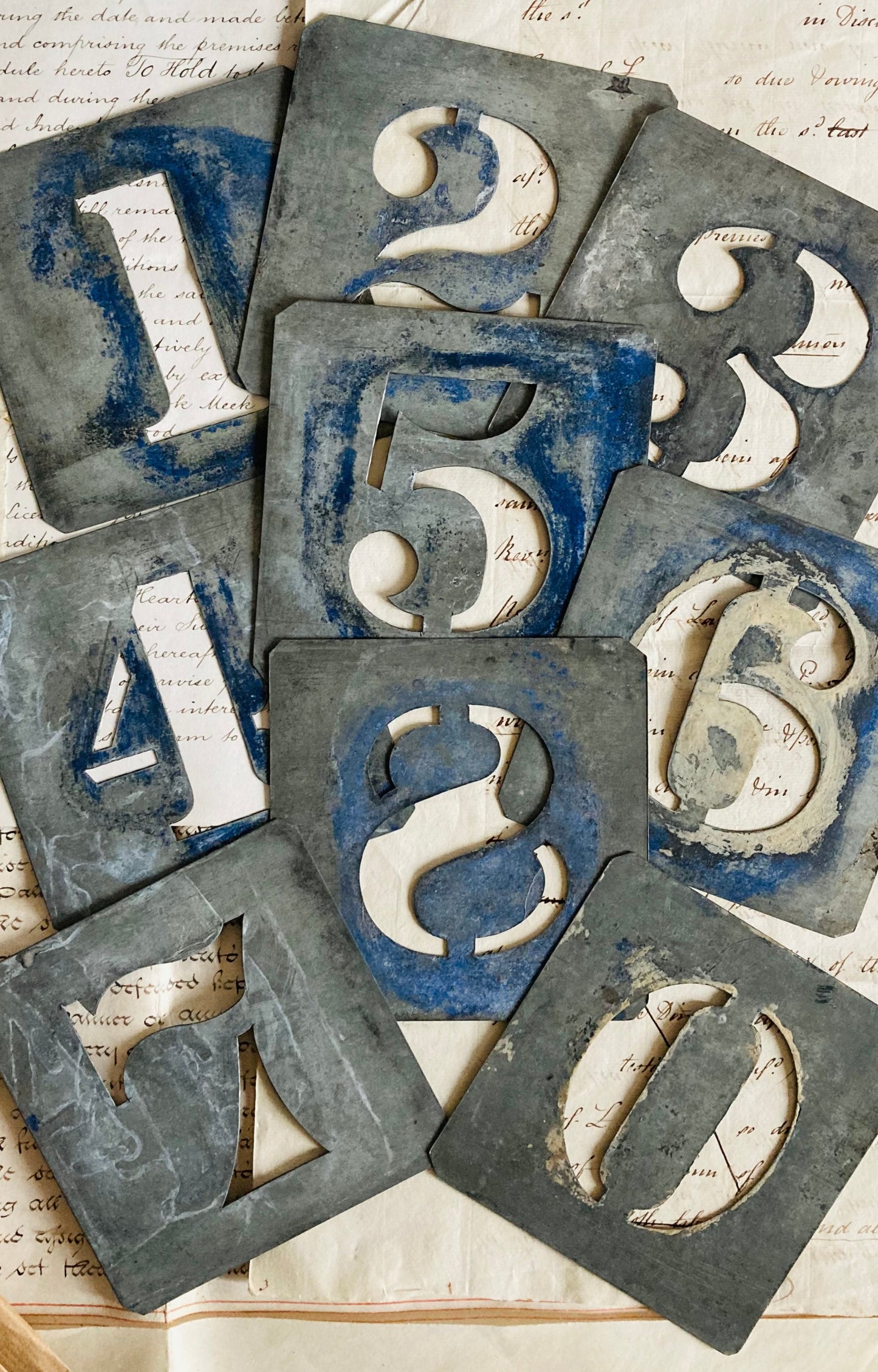 Vintage Galvanised Letter Stencils