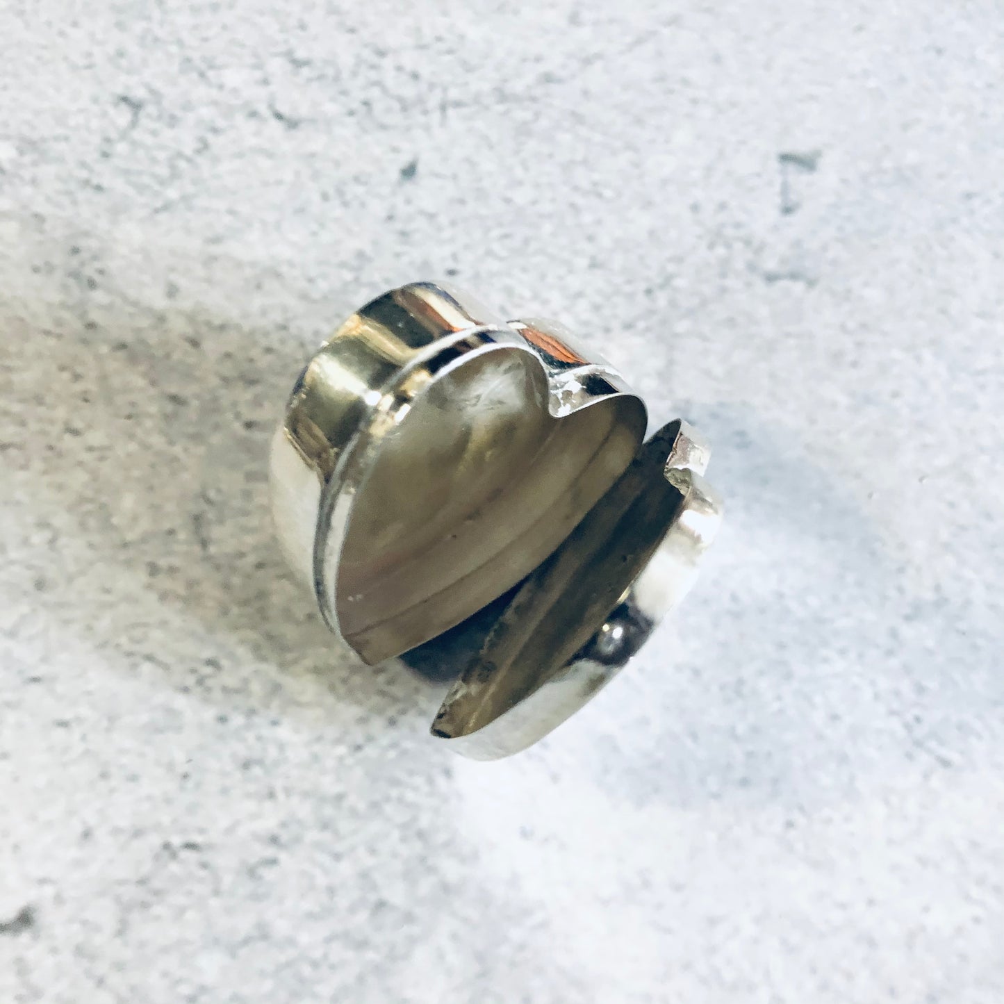 Vintage Sterling Silver Pill Box Heart Shape