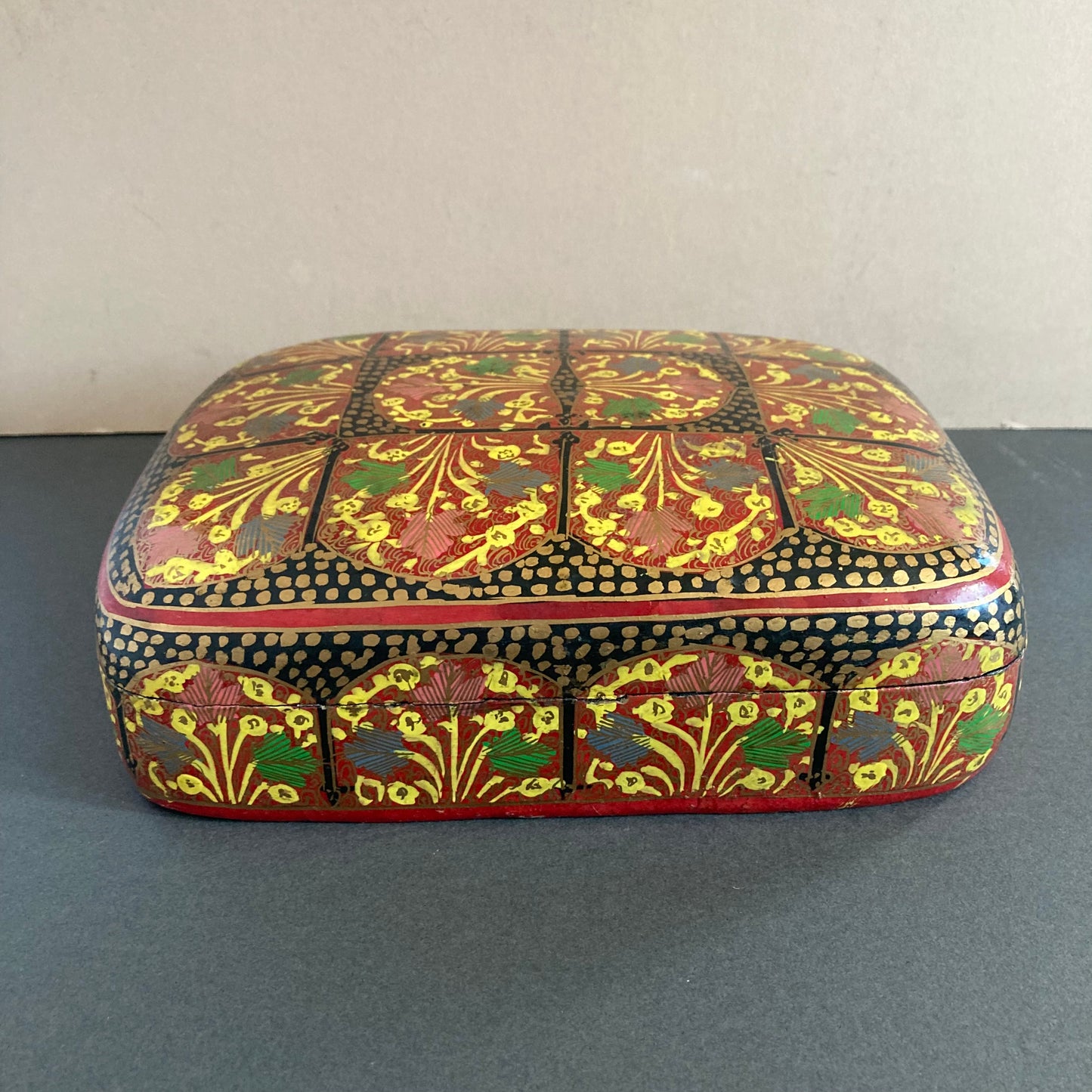Vintage Large Paper Mache Kashmir Box