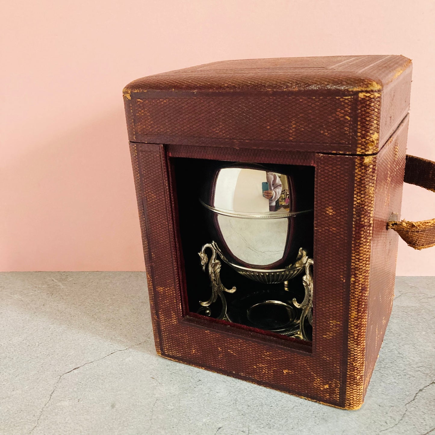 Antique Leather Large Carriage Clock Display Box