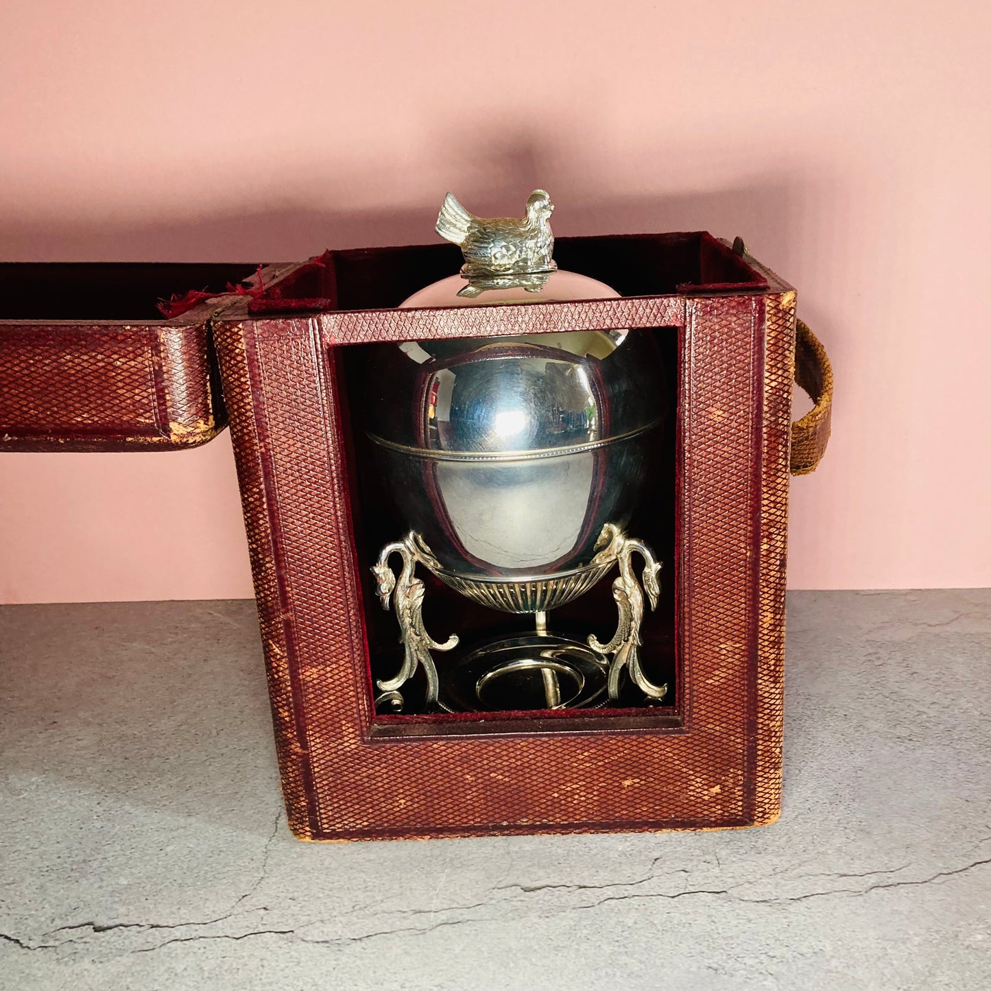 Antique Leather Large Carriage Clock Display Box