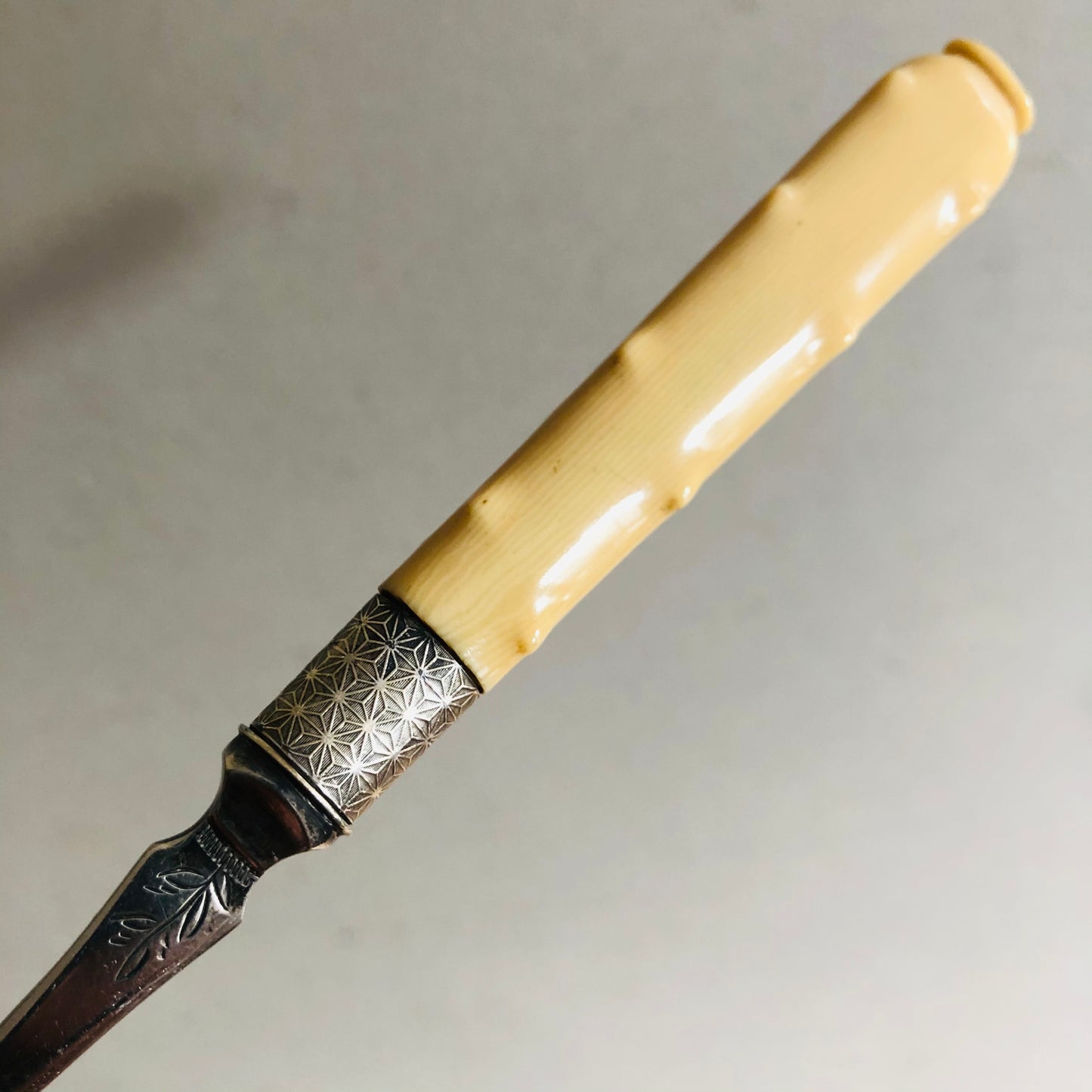 Antique Silver Spoon with Bone Handle