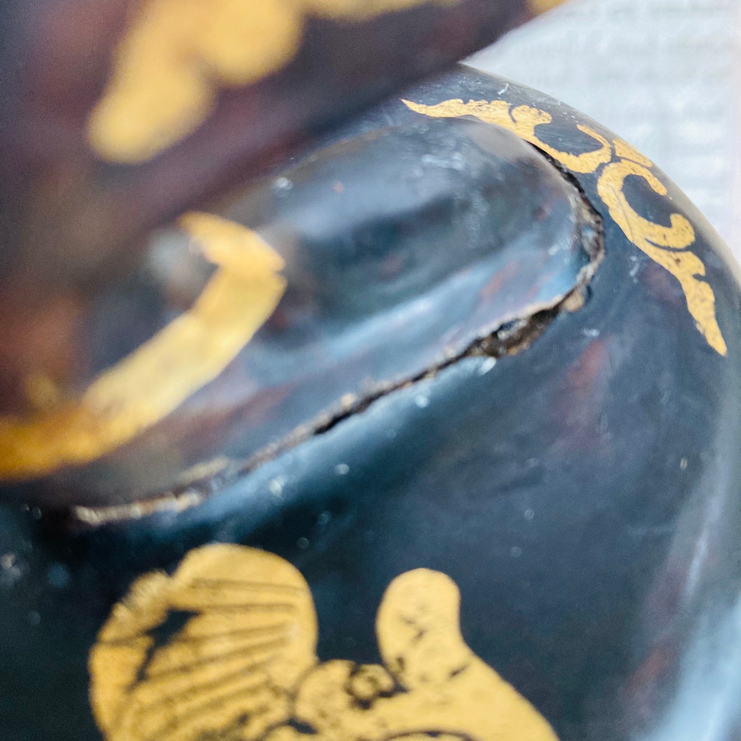 Burmese Vintage Paper Mache Black Lacquer Duck Boxes
