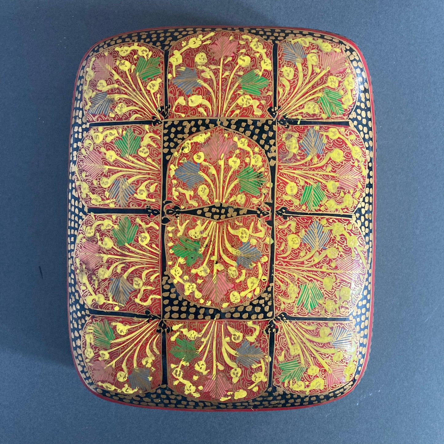 Vintage Large Paper Mache Kashmir Box
