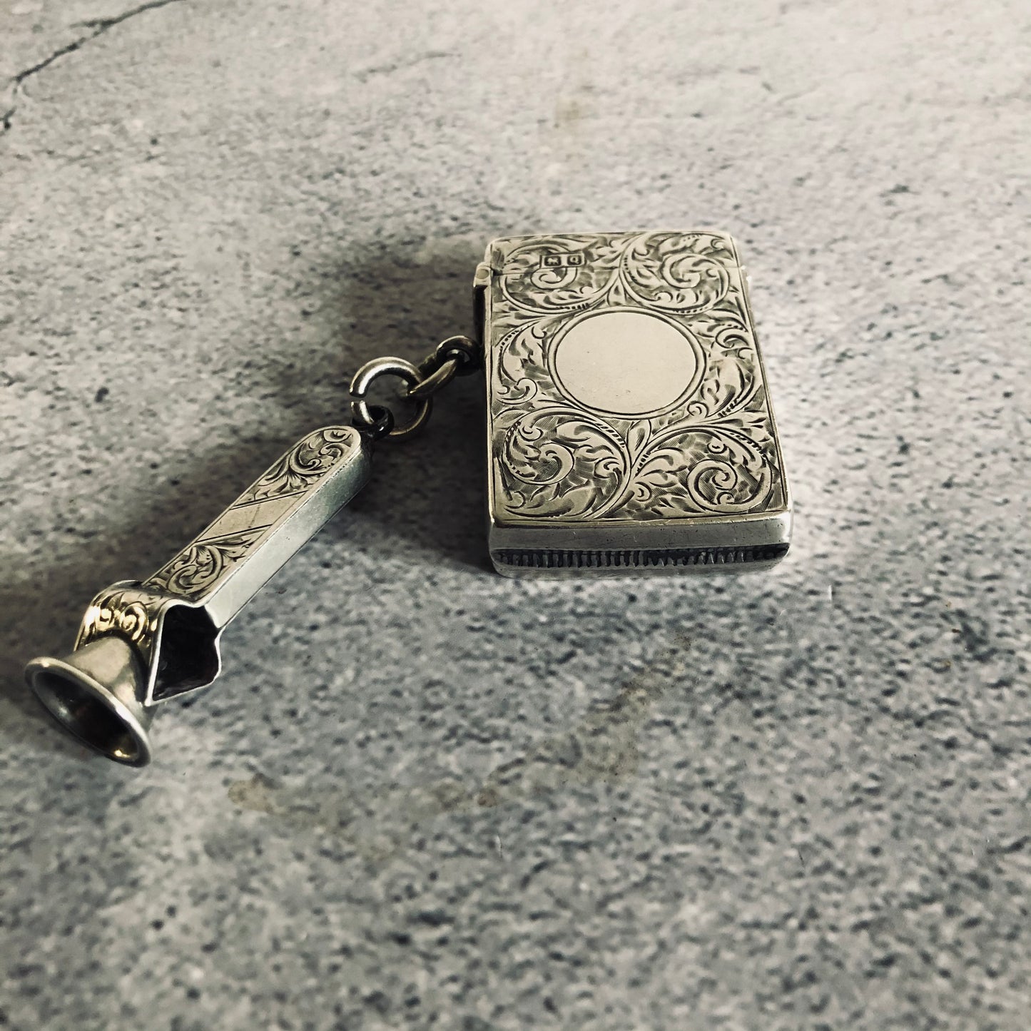 Antique Silver Vesta Case with Cheroot Cigar Cutter 1899 William Neale