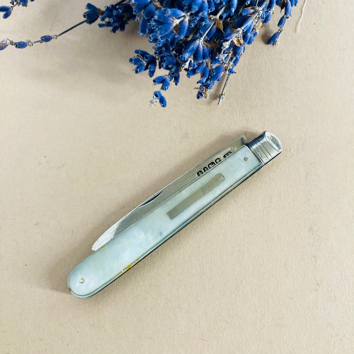 Antique Silver & Mother Of Pearl Multi Fruit Knife 1869