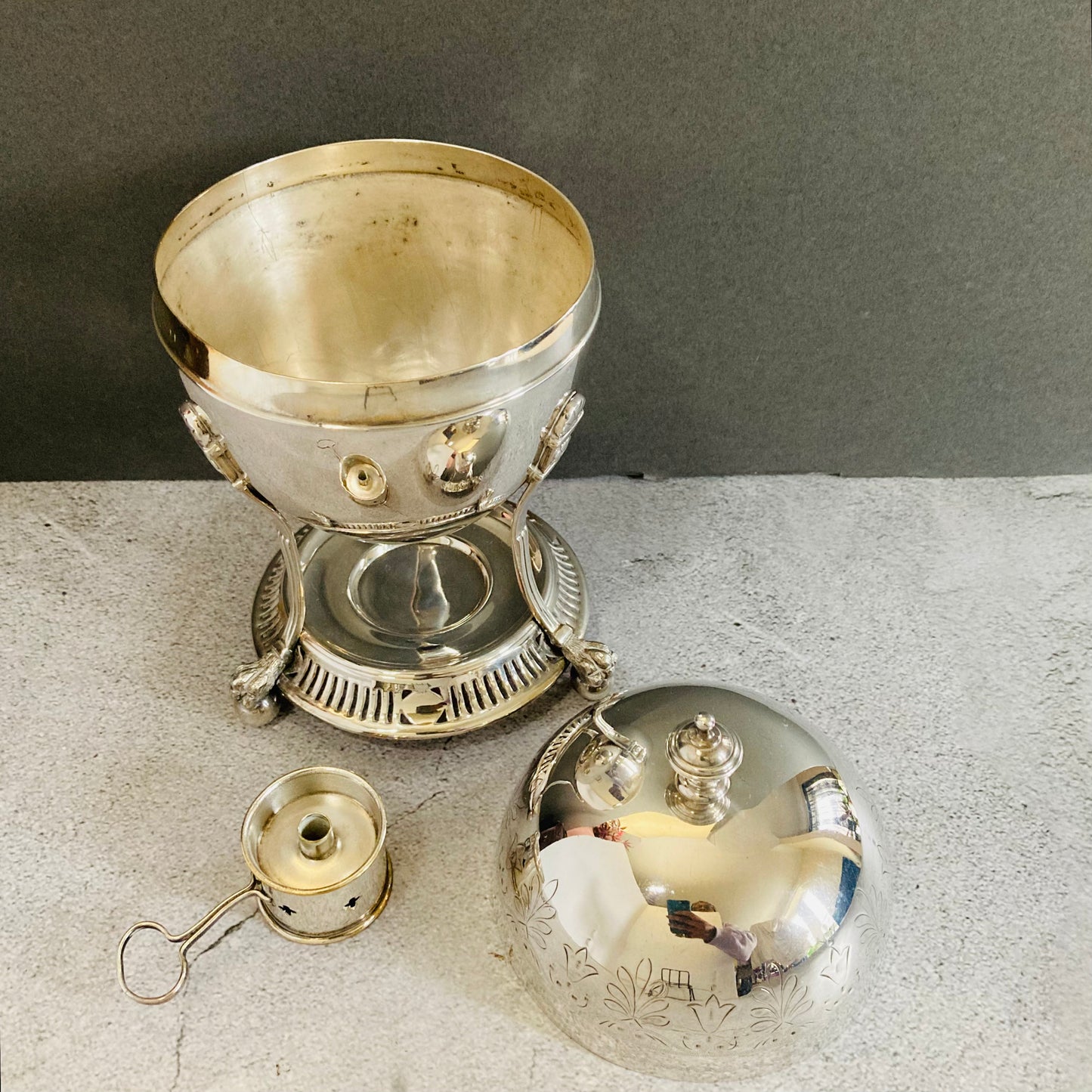 The Groom Max - Antique Silver Plated Egg Coddler with Engraving