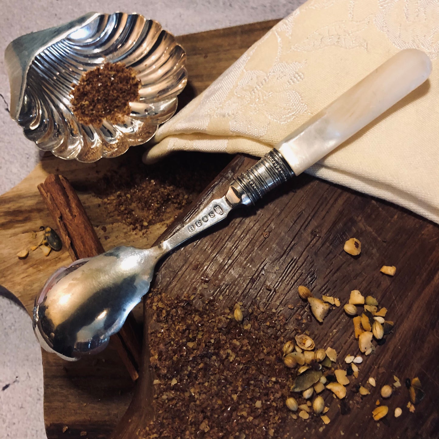 The Headhunter Phillip - Antique Engraved Scallop Edge Spoon