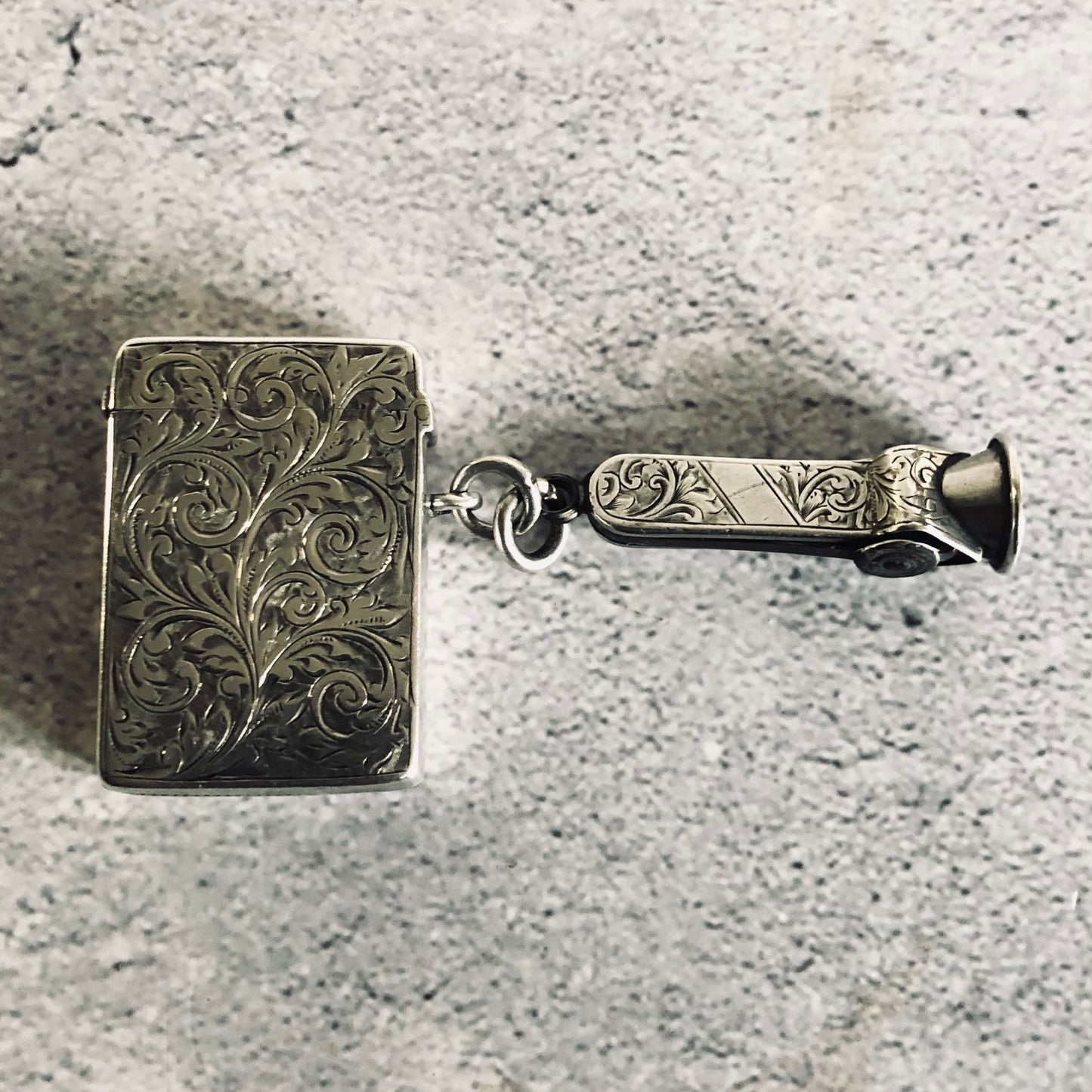 Antique Silver Vesta Case with Cheroot Cigar Cutter 1899 William Neale