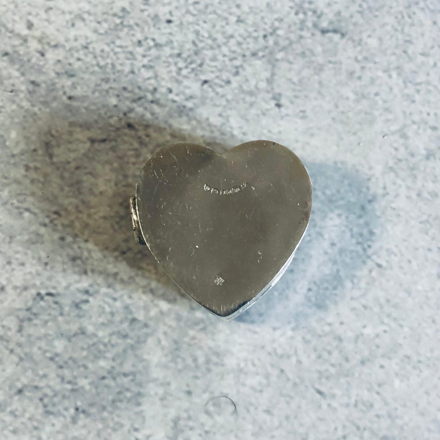 Vintage Sterling Silver Pill Box Heart Shape
