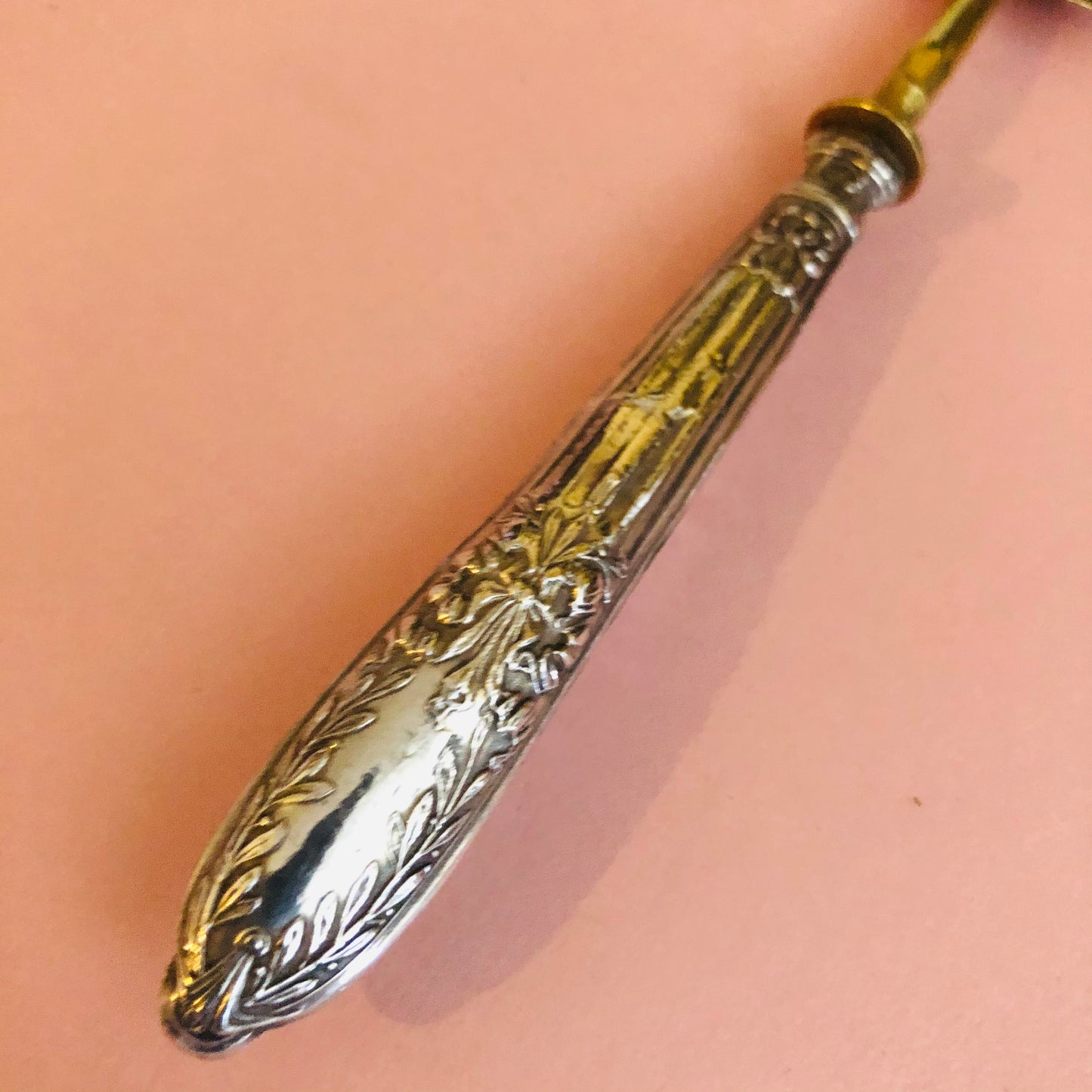 Antique Silver French Dessert Hors D'Oeuvre Spoon, Repose Handle