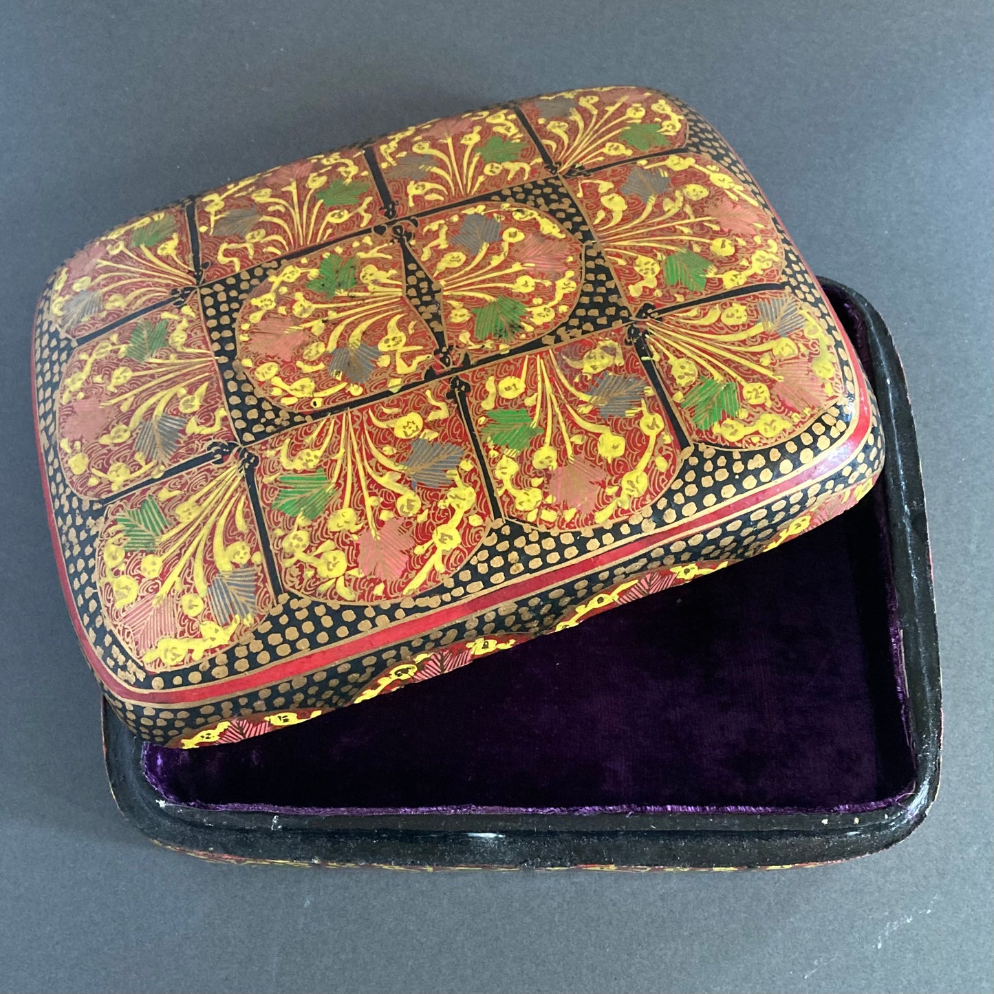 Vintage Large Paper Mache Kashmir Box