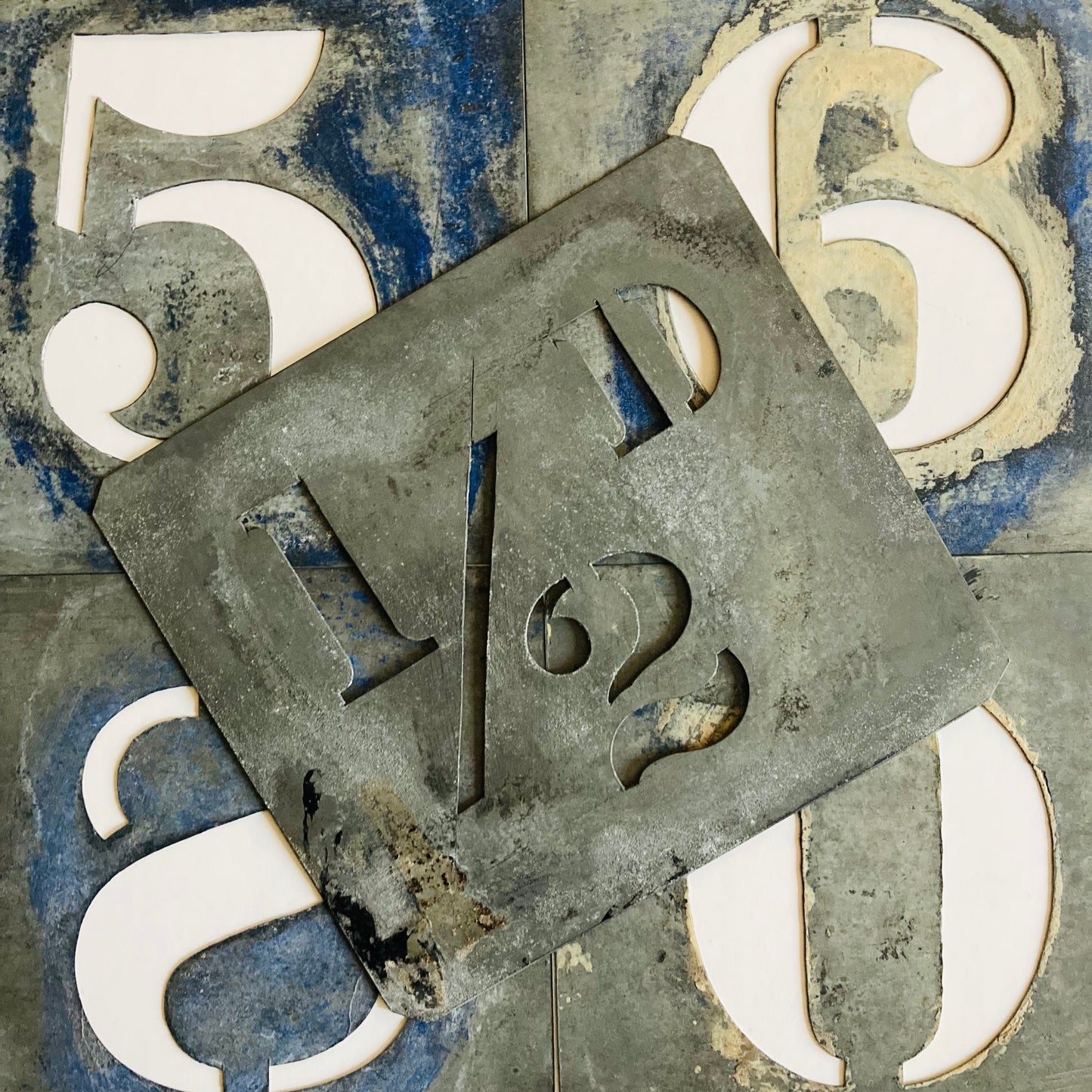 Vintage Galvanised Letter Stencils