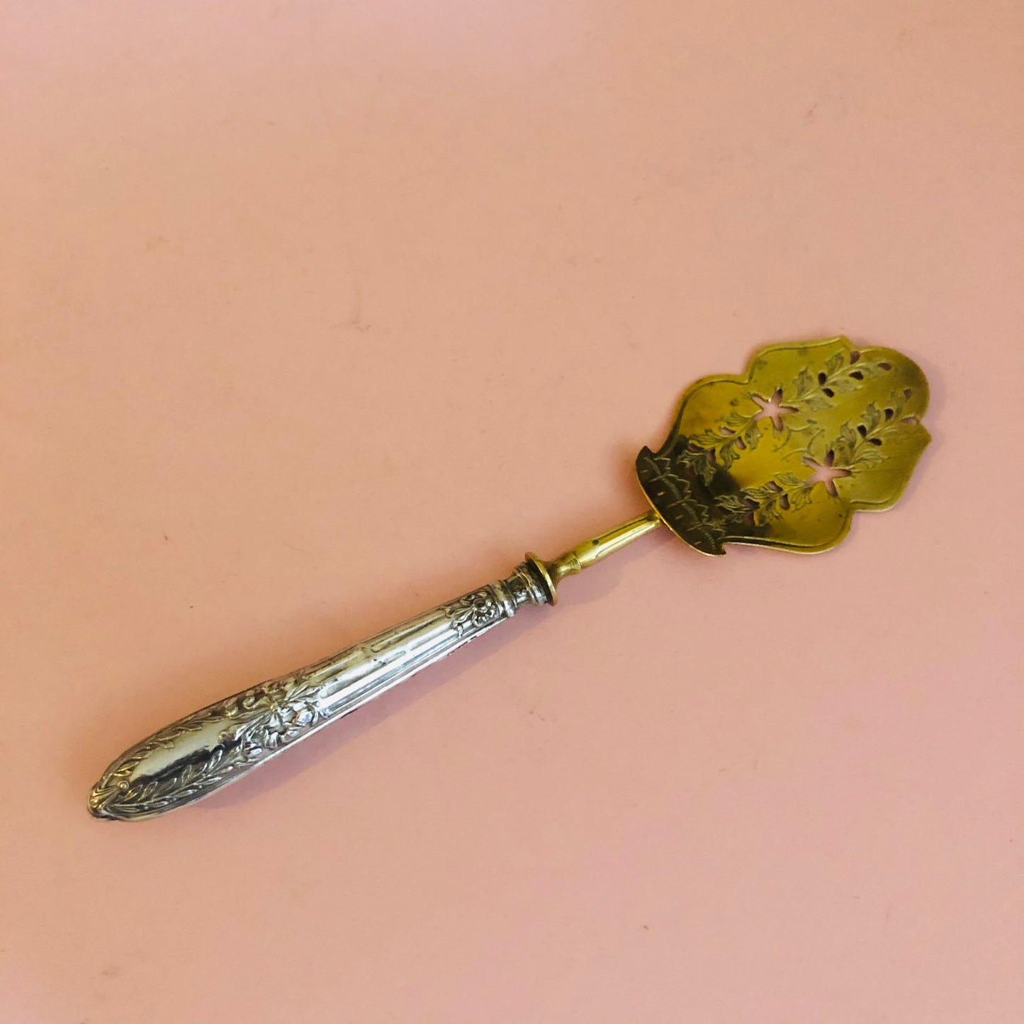 Antique Silver French Dessert Hors D'Oeuvre Spoon, Repose Handle