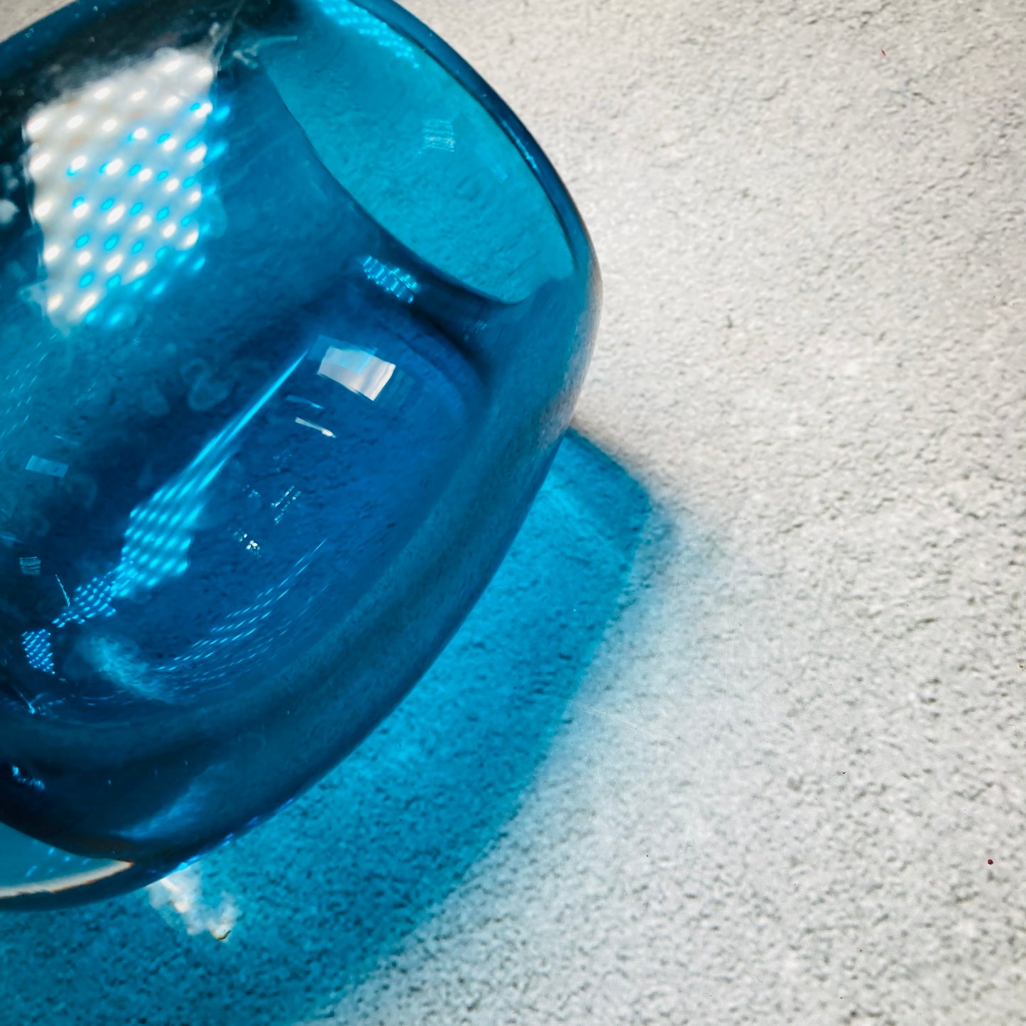Mid Century Vintage Blue Glass Vase