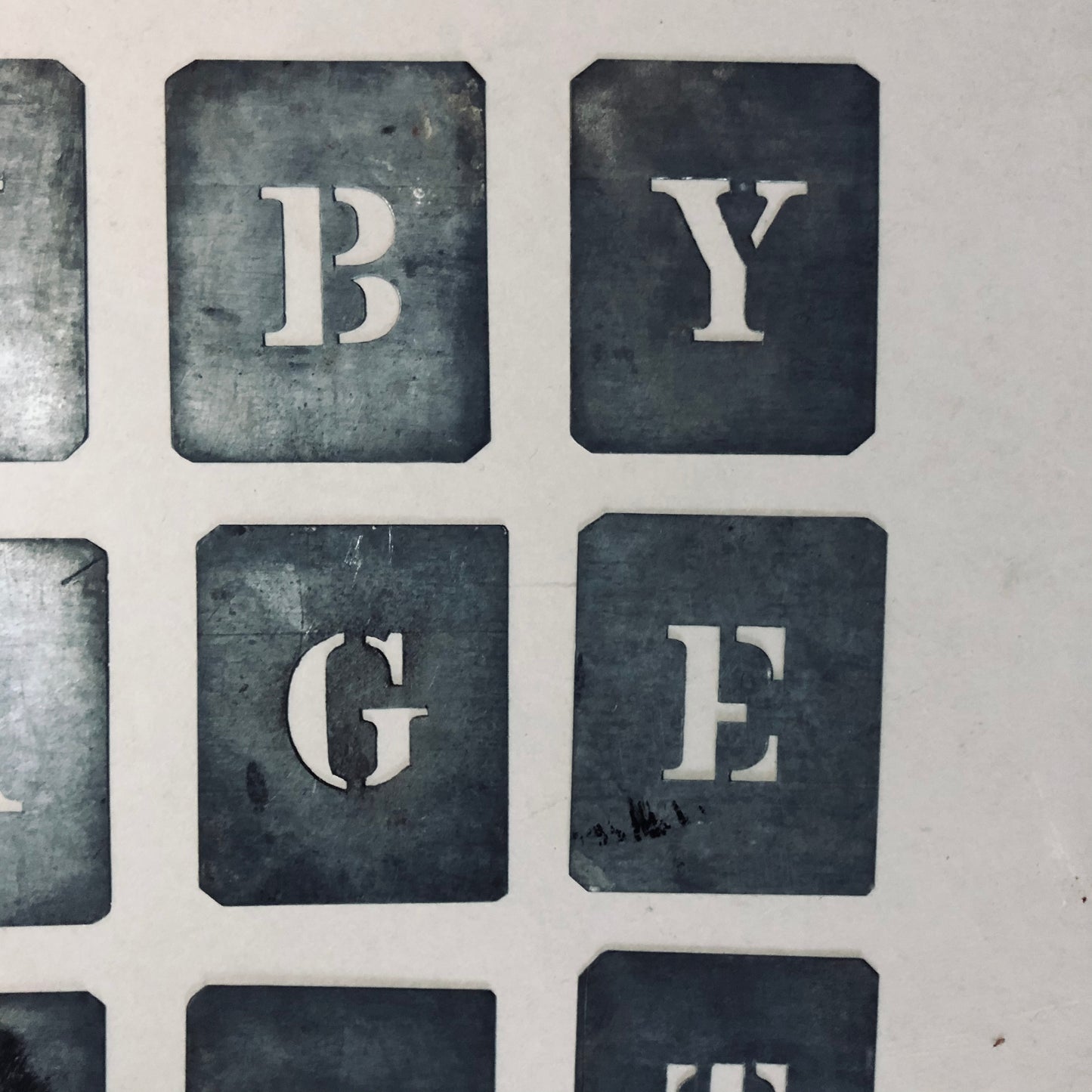 The Director Sam - Vintage Galvanised Letter Stencils
