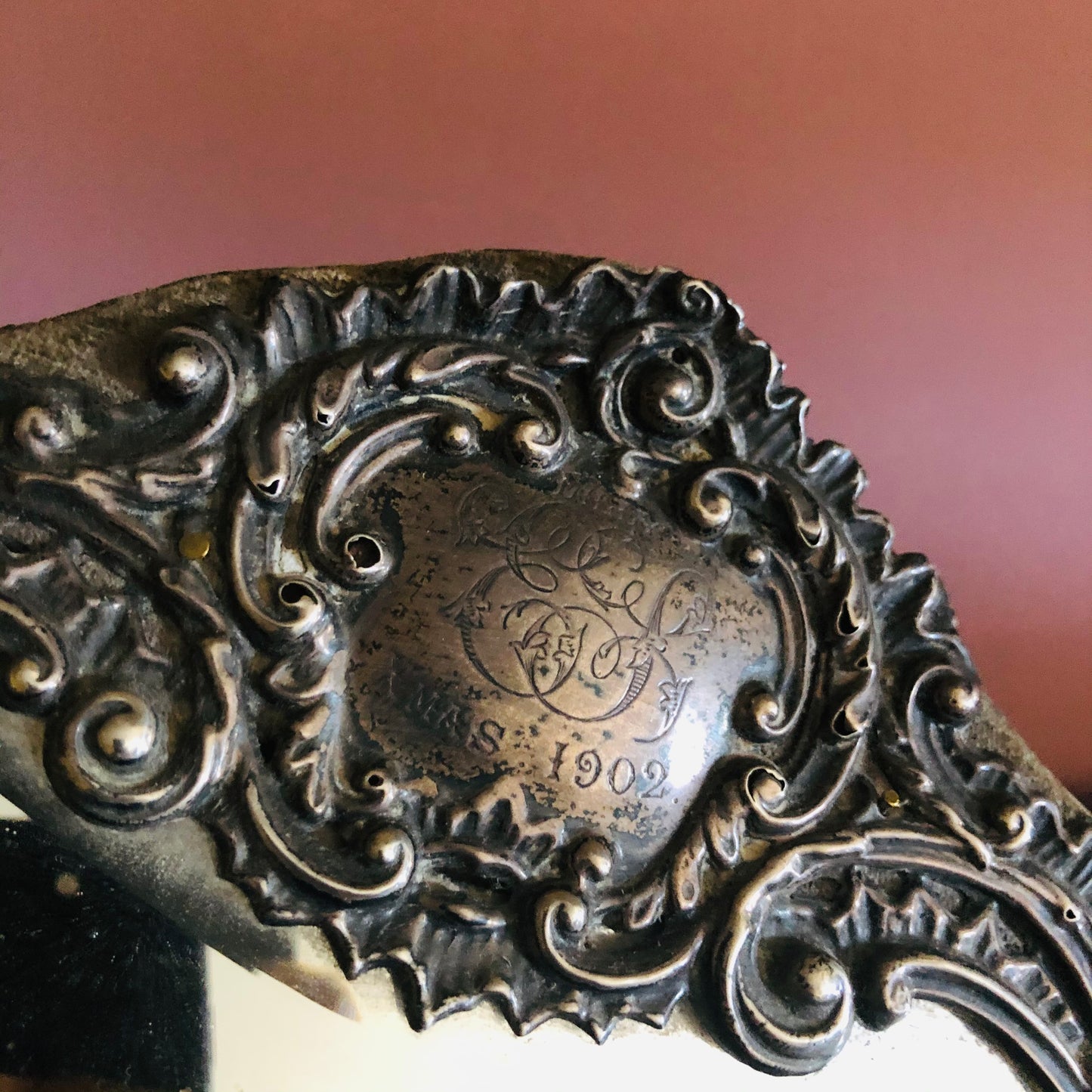 The Skater Stephanie - Edwardian Silver Vanity Mirror