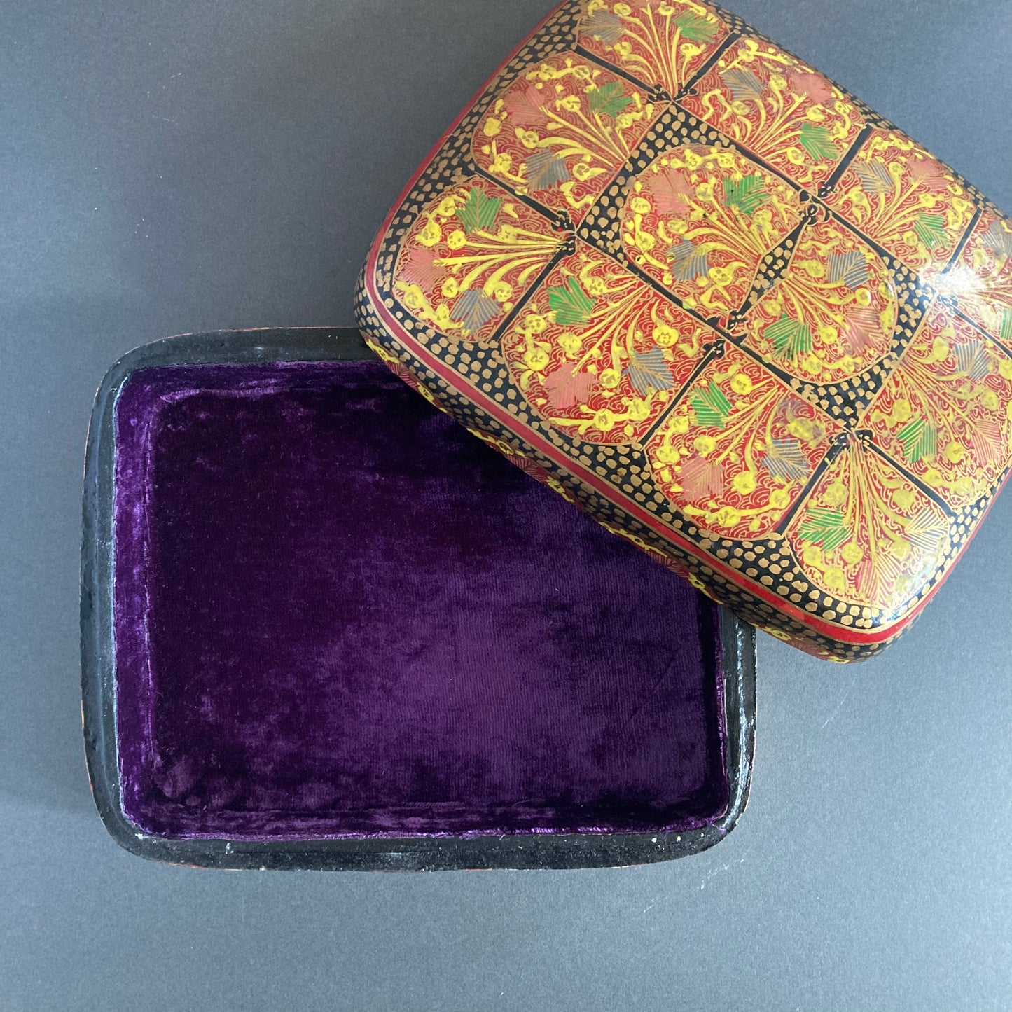 Vintage Large Paper Mache Kashmir Box