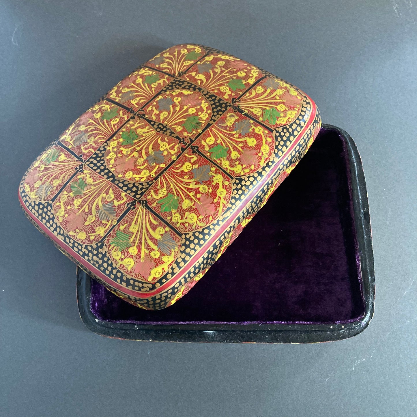 Vintage Large Paper Mache Kashmir Box