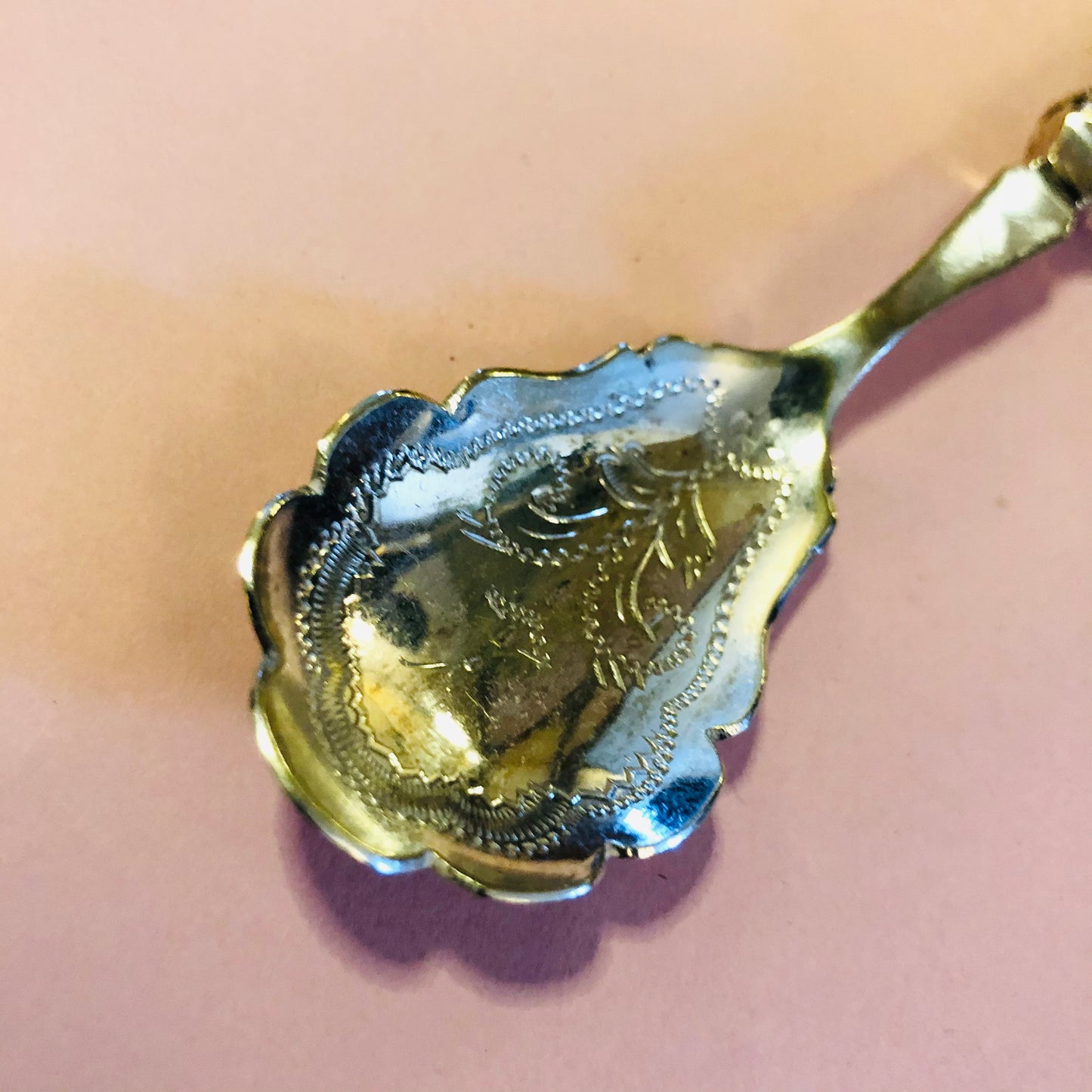 Antique Engraved Scallop Edge Spoon