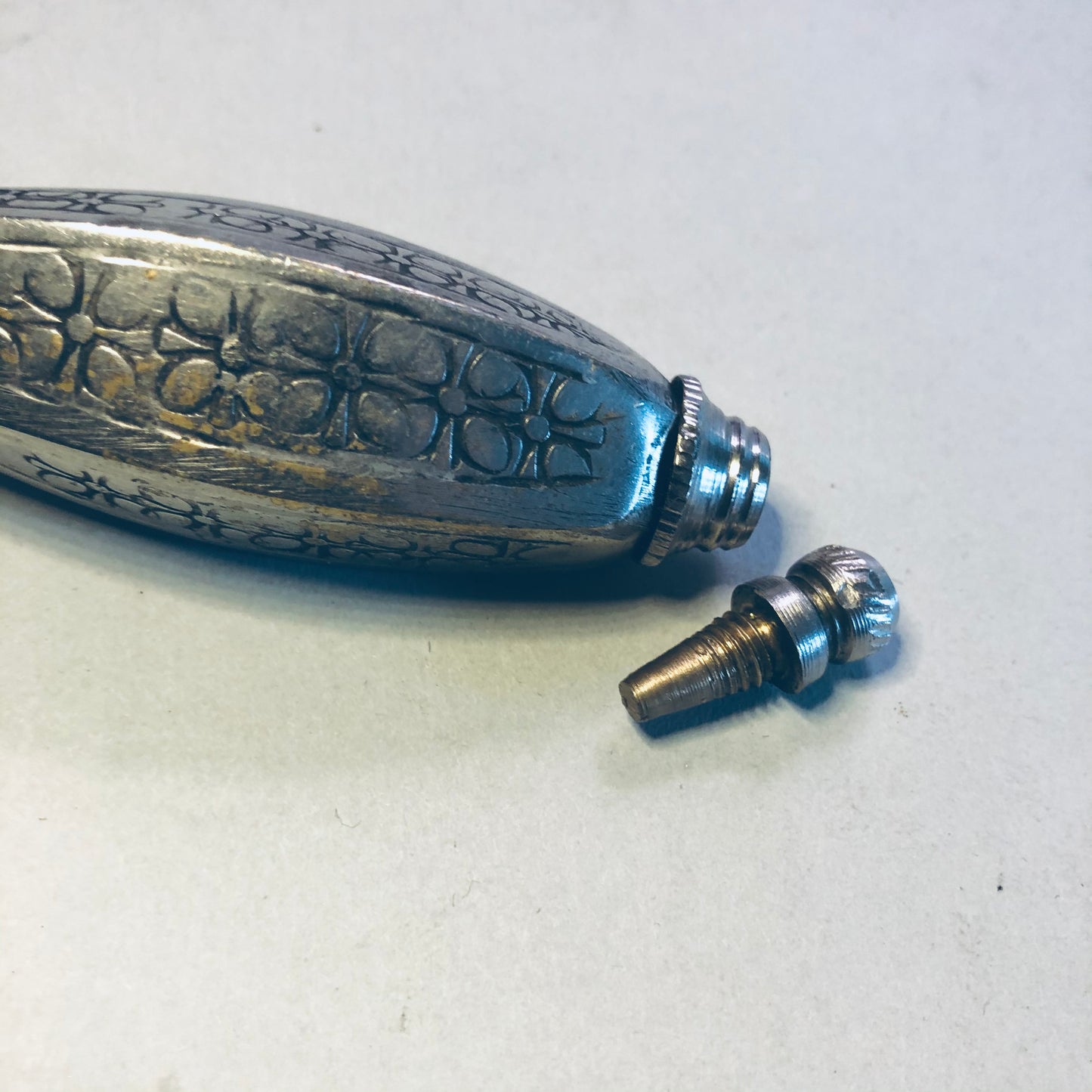 Antique Silver Kohl Bottle / Scent Bottle from Afghanistan
