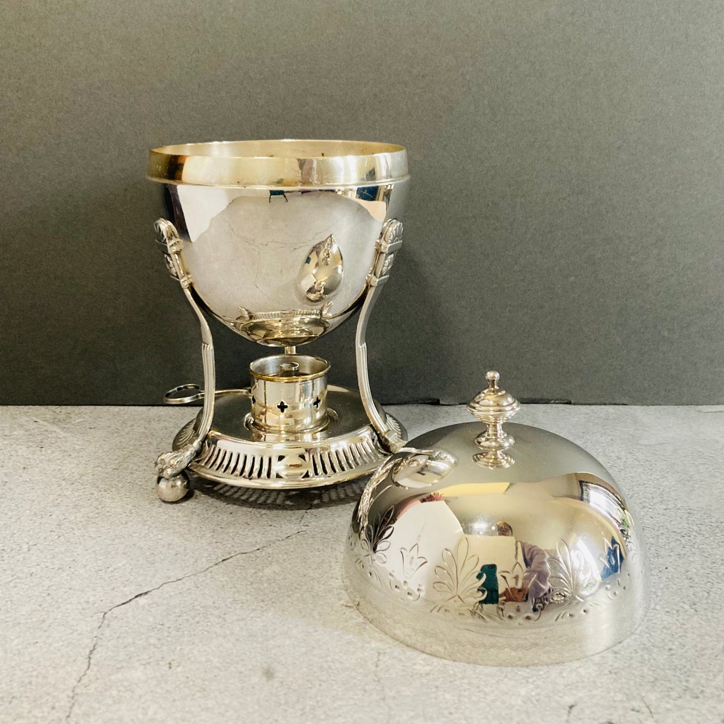 The Groom Max - Antique Silver Plated Egg Coddler with Engraving