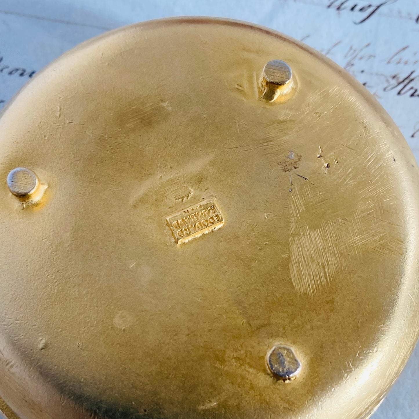 The Mixologist Cher - French Designer Edouard Rambaud Vintage Gold Trinket Box