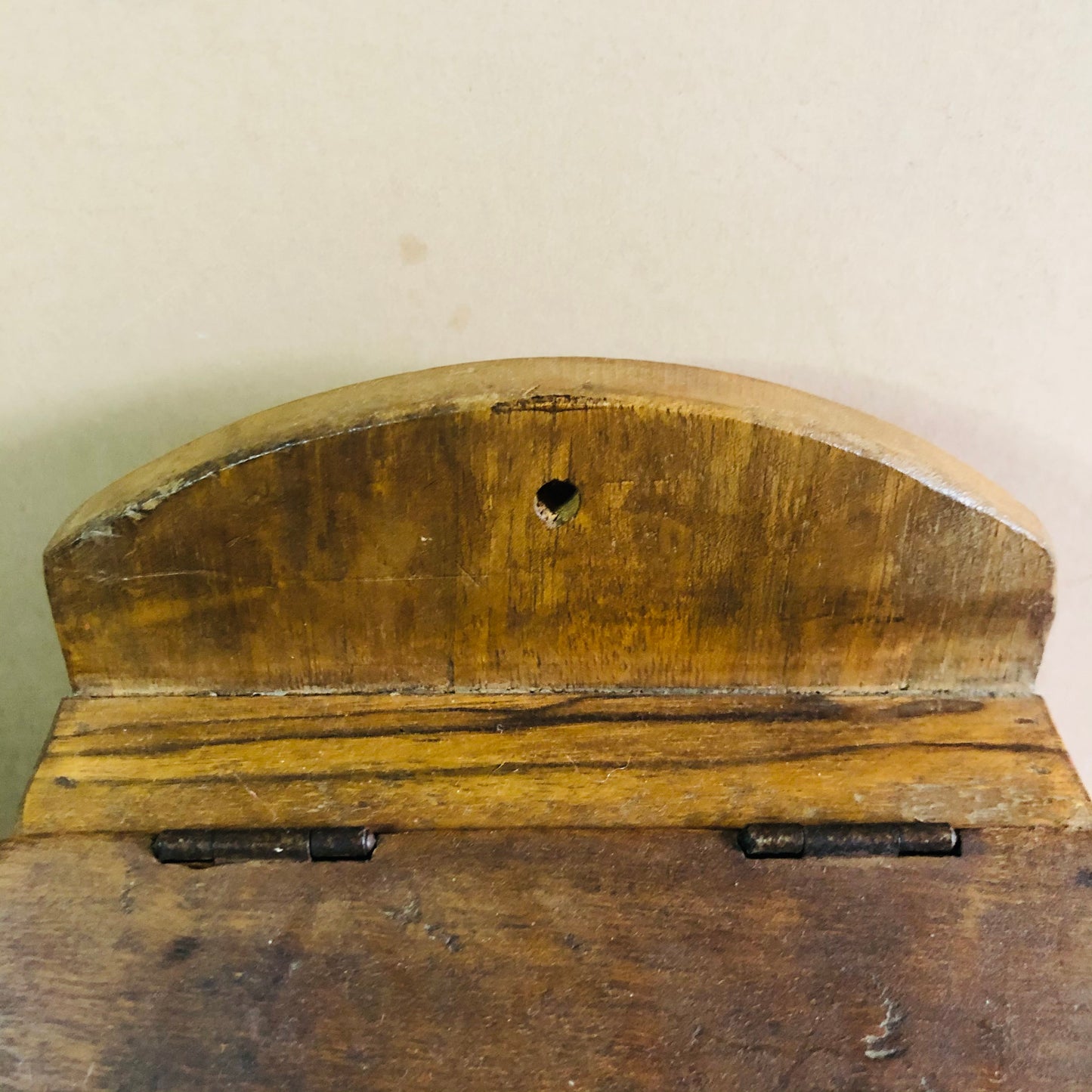 French Vintage Wooden Salt Box