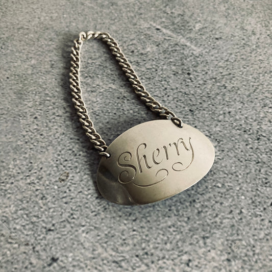 Sterling Silver Sherry Decanter Bottle Label