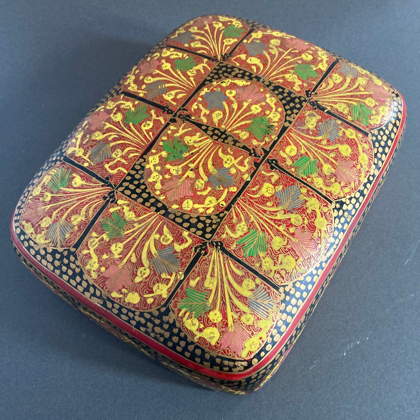 Vintage Large Paper Mache Kashmir Box