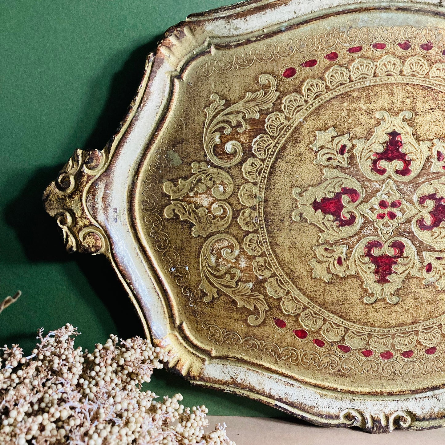 Vintage Florentine Paper Mache Tray
