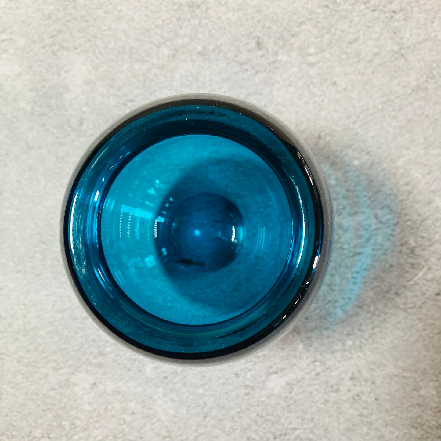 Mid Century Vintage Blue Glass Vase