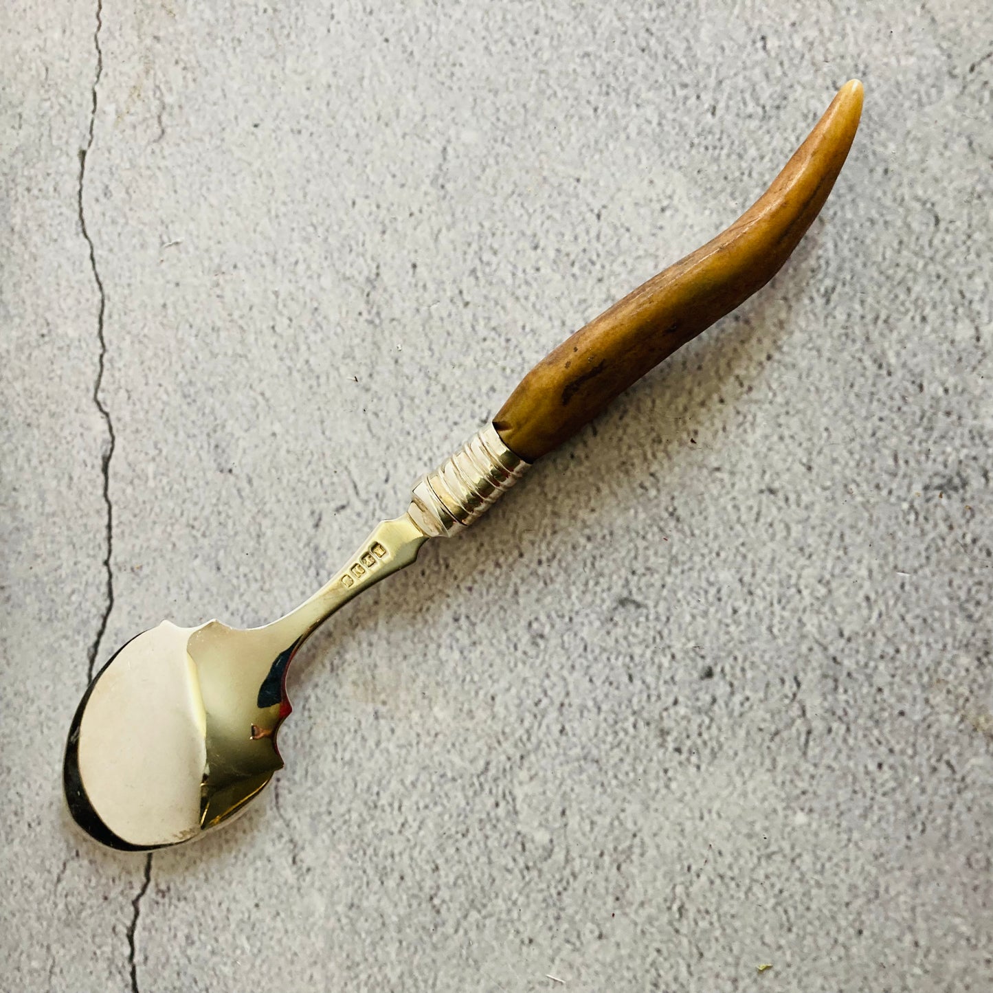 Antique Silver Stag Horn Jam Spoons