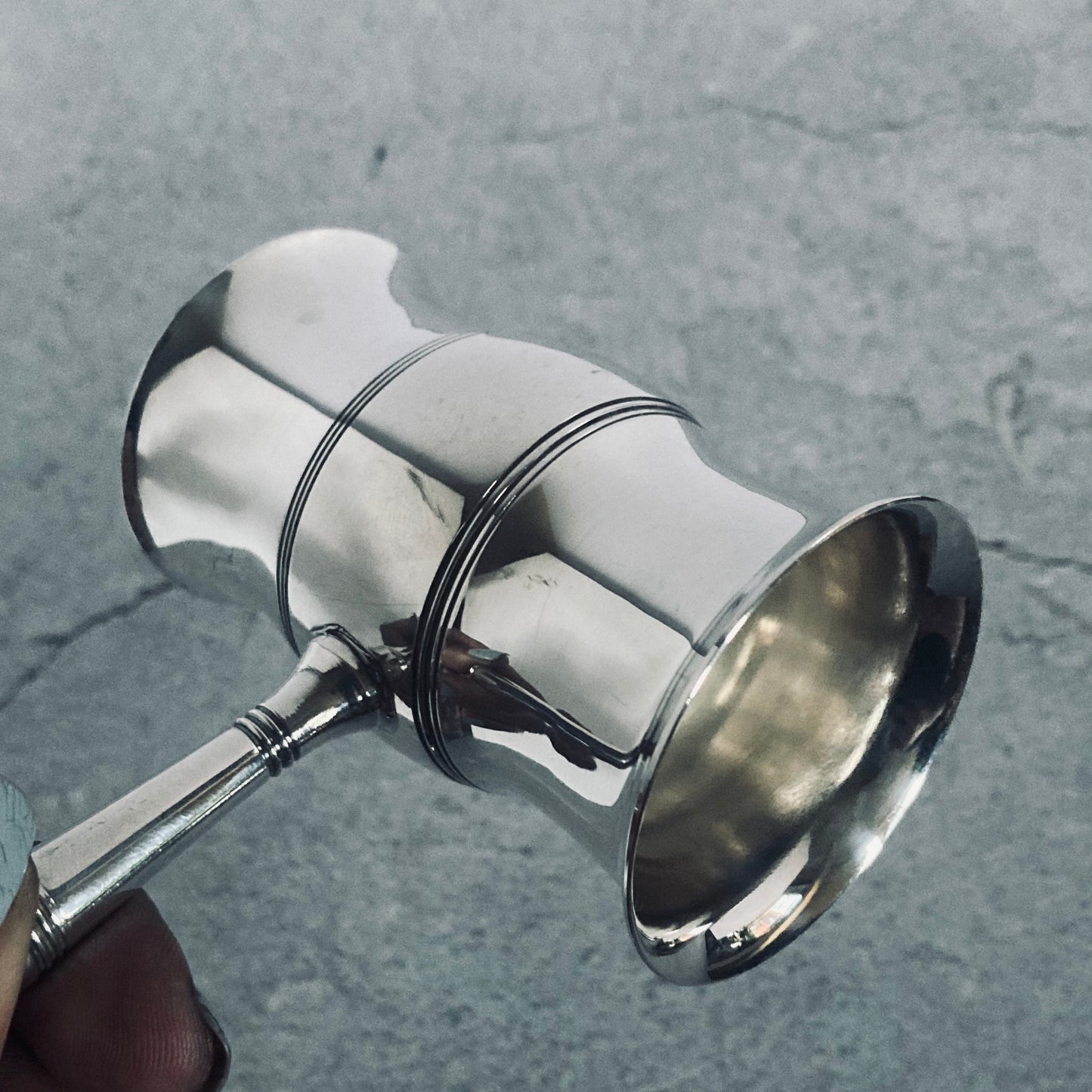 Antique Silver Plate Double Whisky Spirit Jigger Measure Cup.