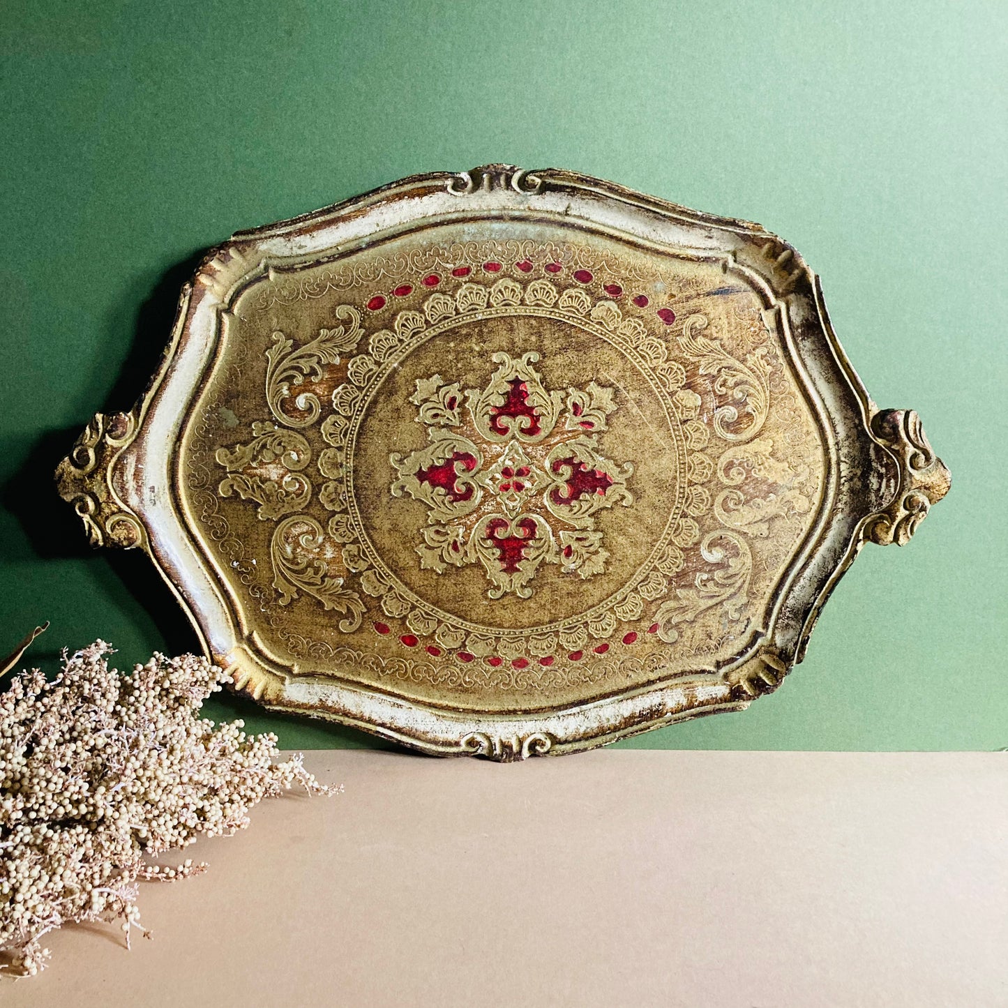 Vintage Florentine Paper Mache Tray