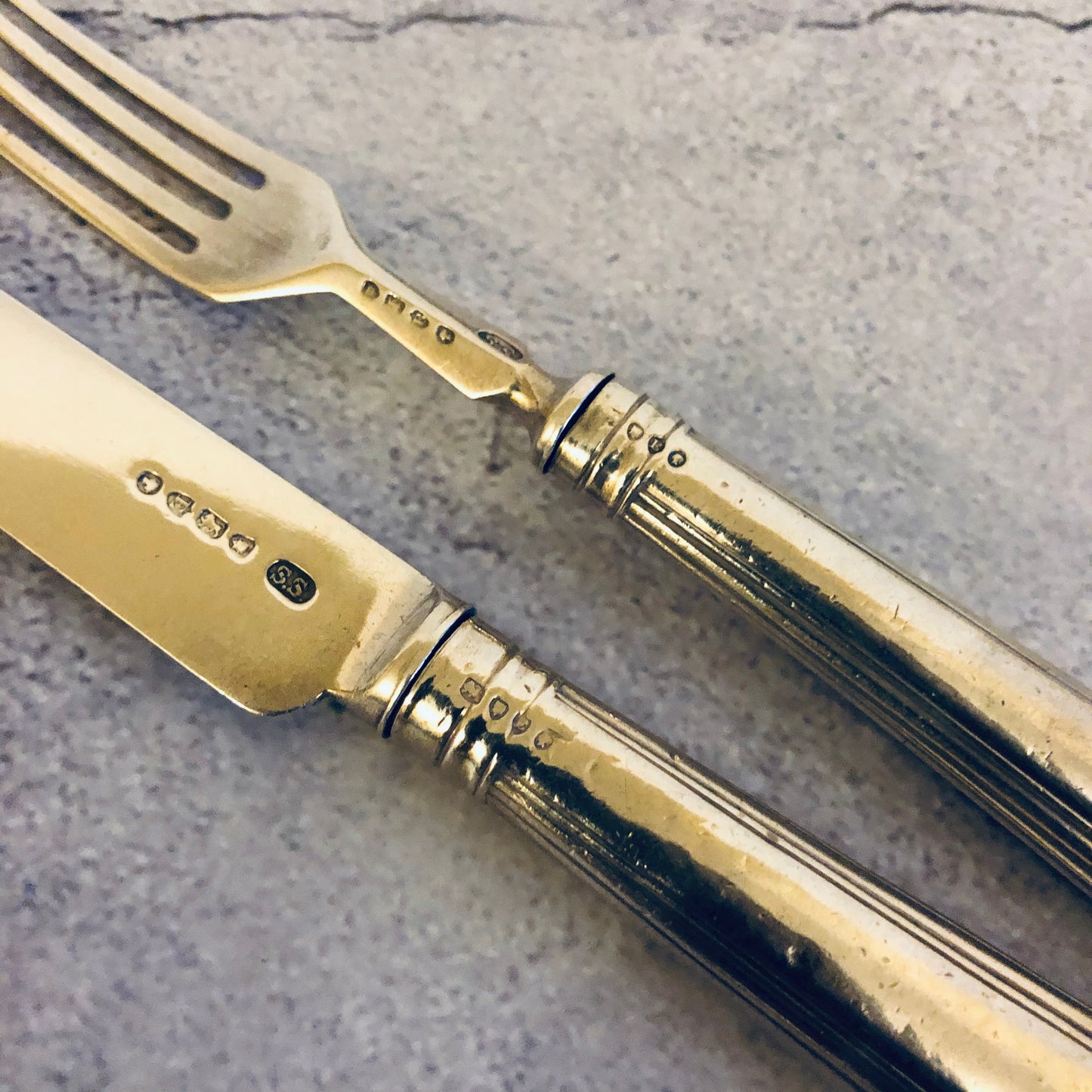 The Headhunter Scott - Antique Silver Table Knife & Fork Duo