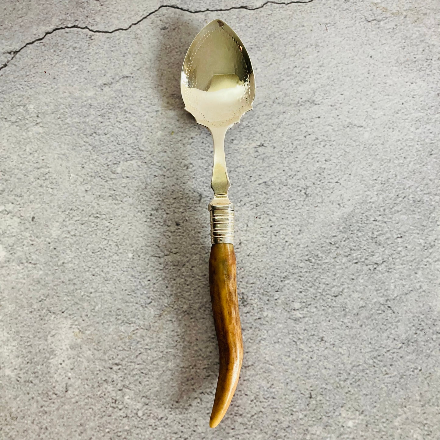 Antique Silver Stag Horn Jam Spoons
