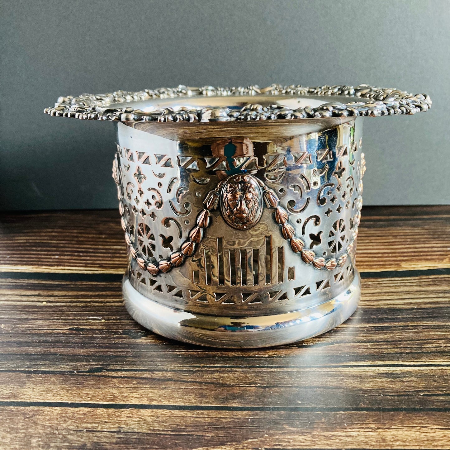 English Old Sheffield Plate Bottle Holder / Plant Stand / Wine Rack