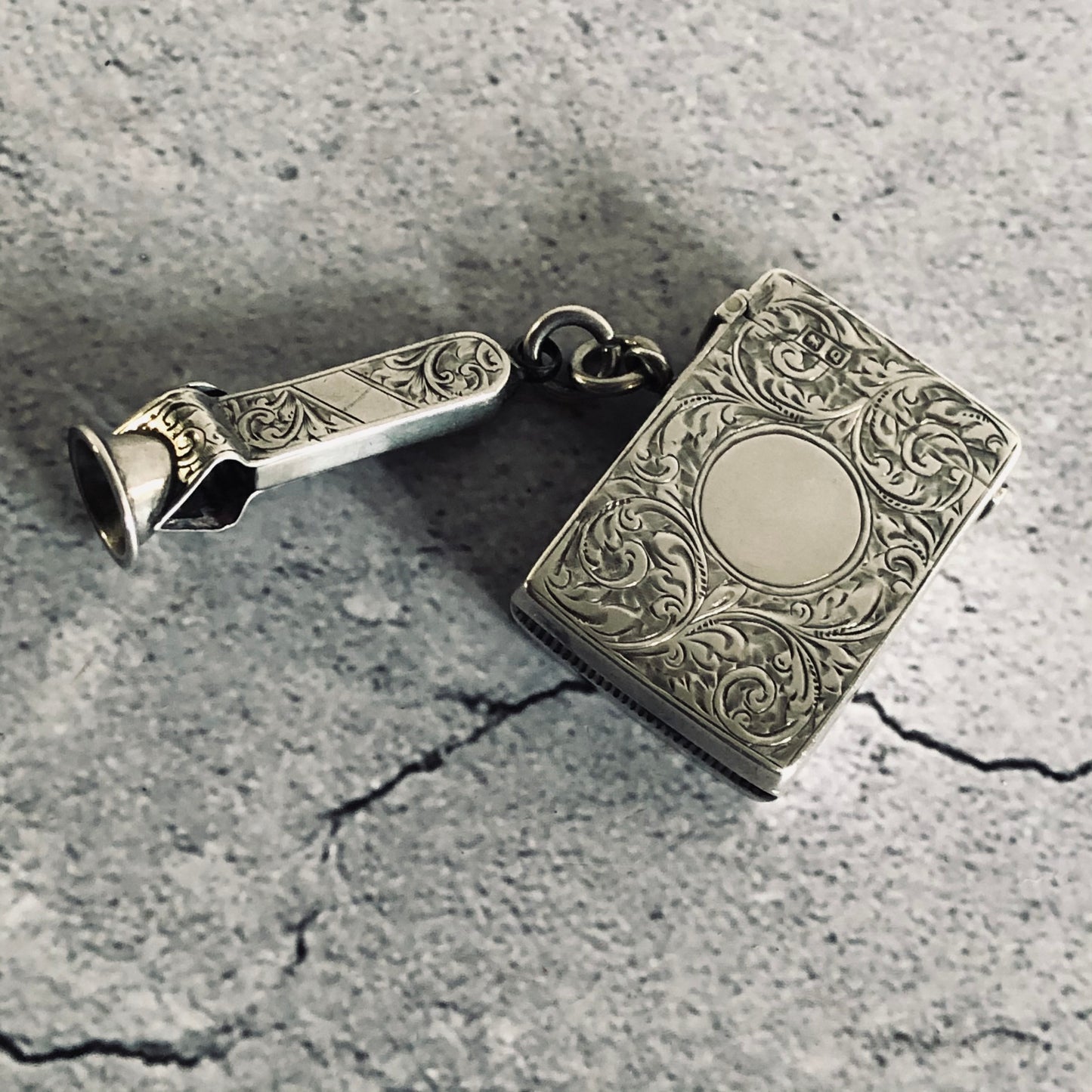 Antique Silver Vesta Case with Cheroot Cigar Cutter 1899 William Neale