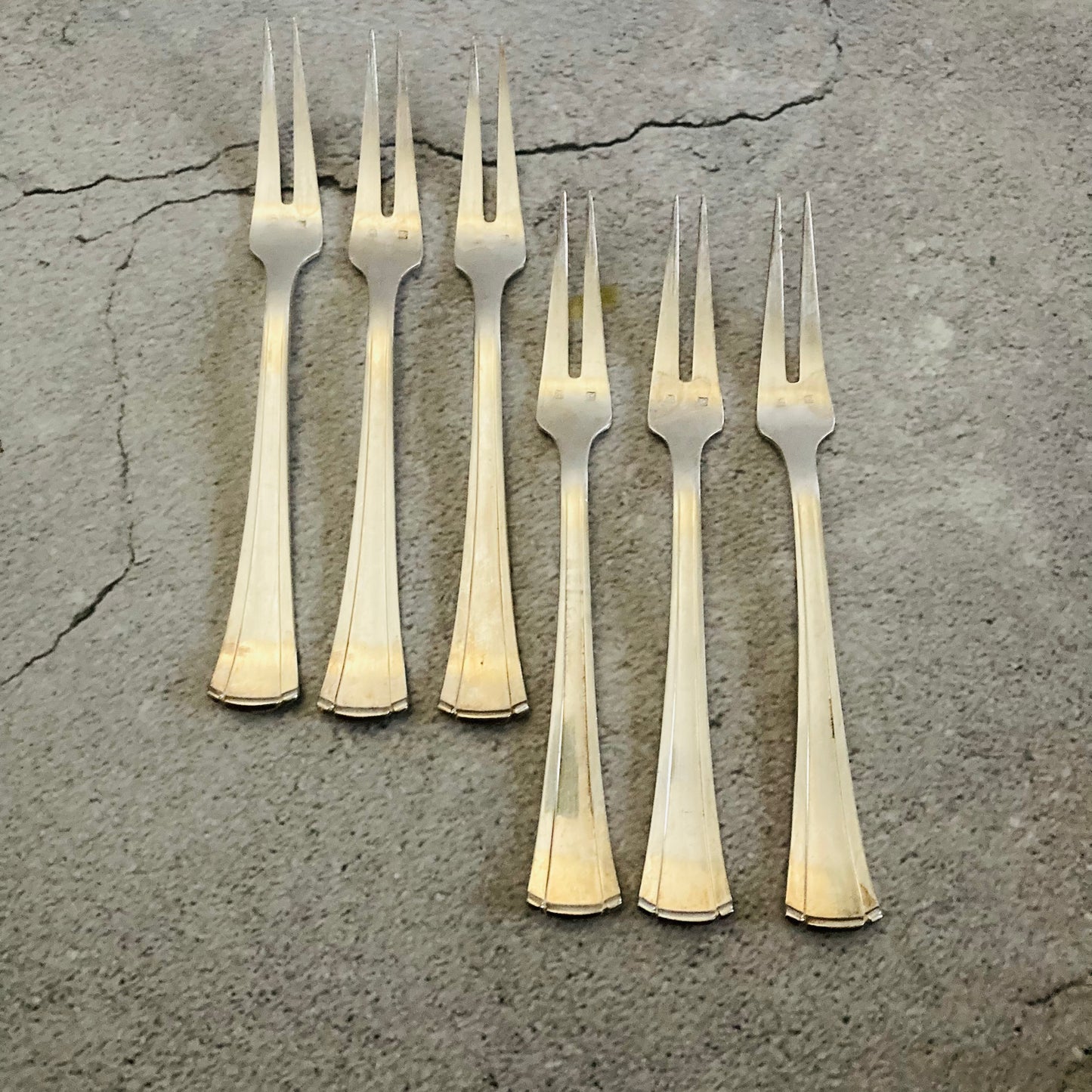 Art Deco Silver Dessert Forks