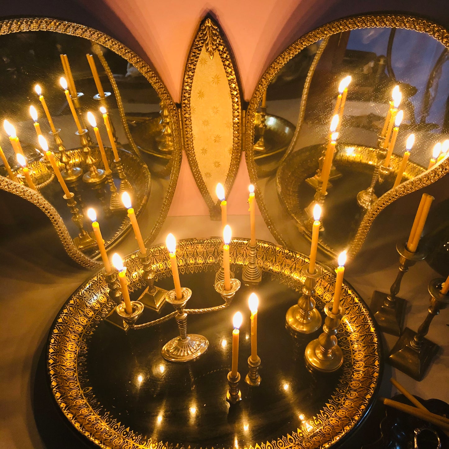 Vintage Triptych Butterfly Mirror | Very Rare Dressing Table Mirror