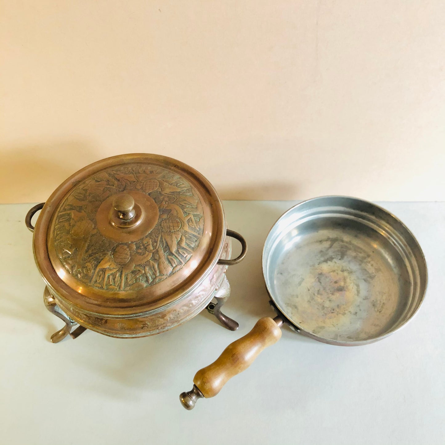 Vintage Copper Cooking Chafing Set