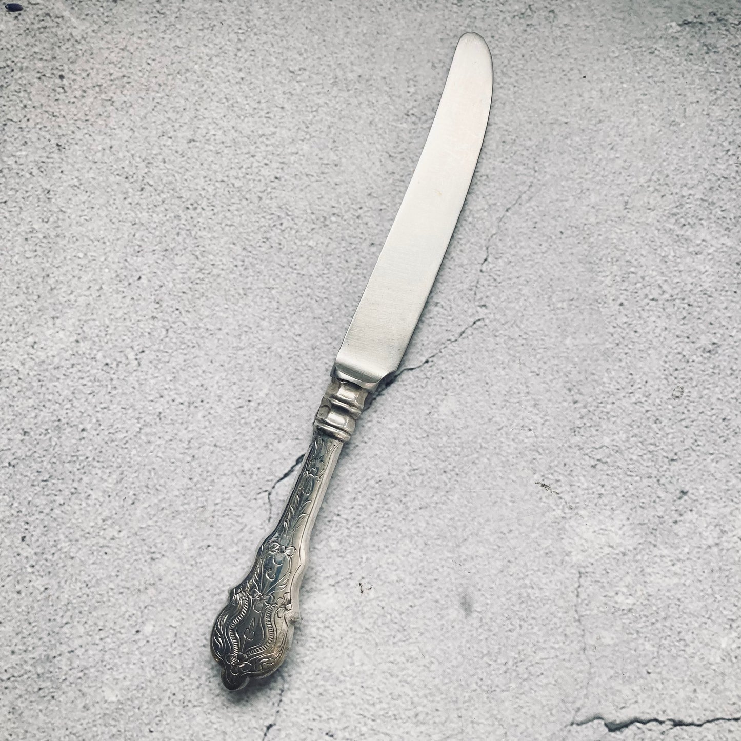 Vintage Silver Plate Floral Handle Knives