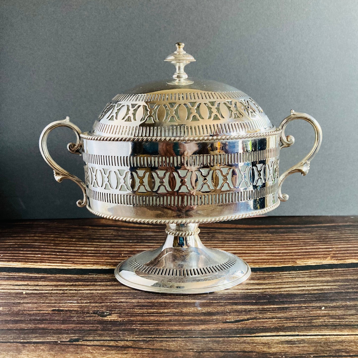 Antique Silver Trophy Shaped Pierced Lidded Potpourri Dish