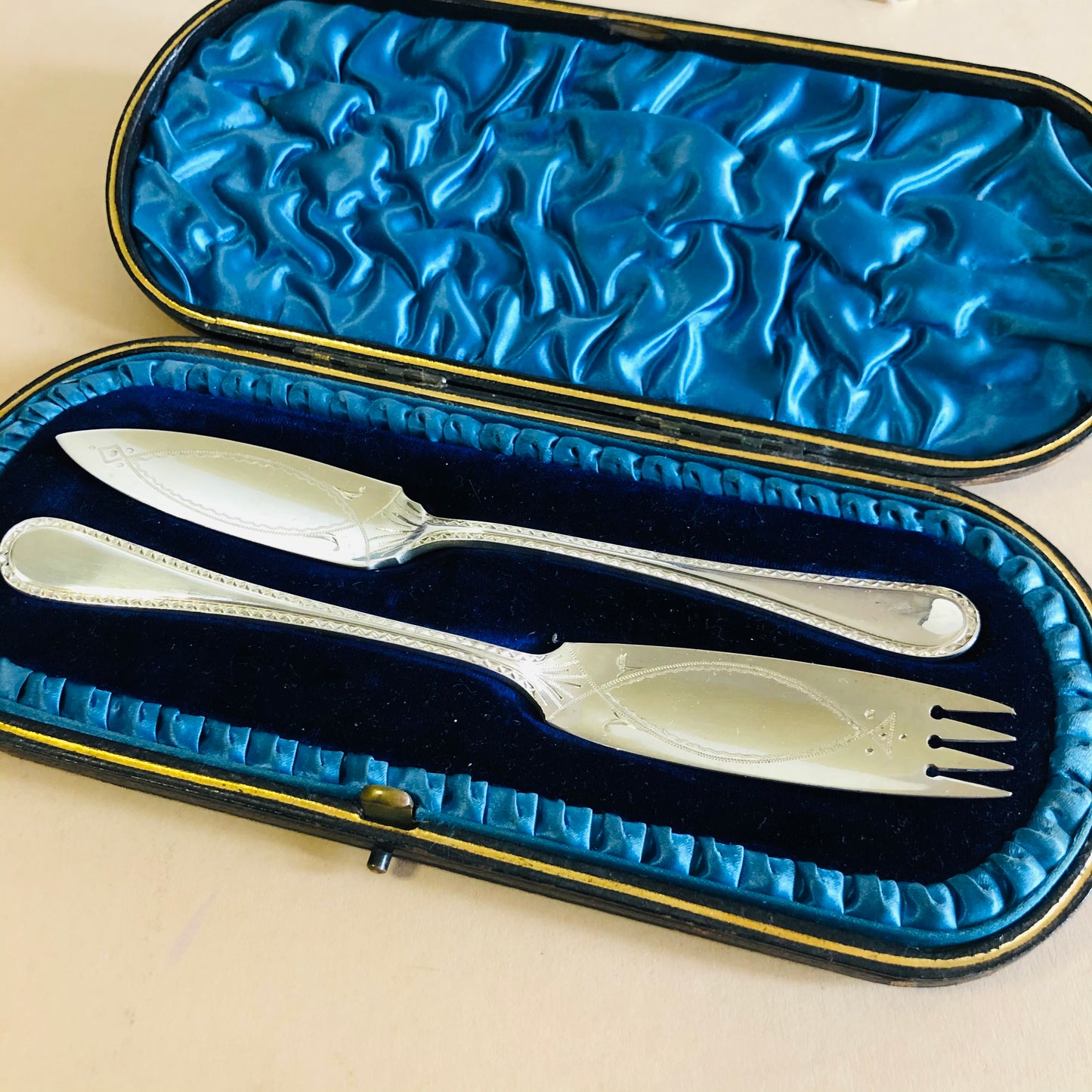 Antique Silver Fish / Shellfish Cutlery Set | Perfect Wedding Gift