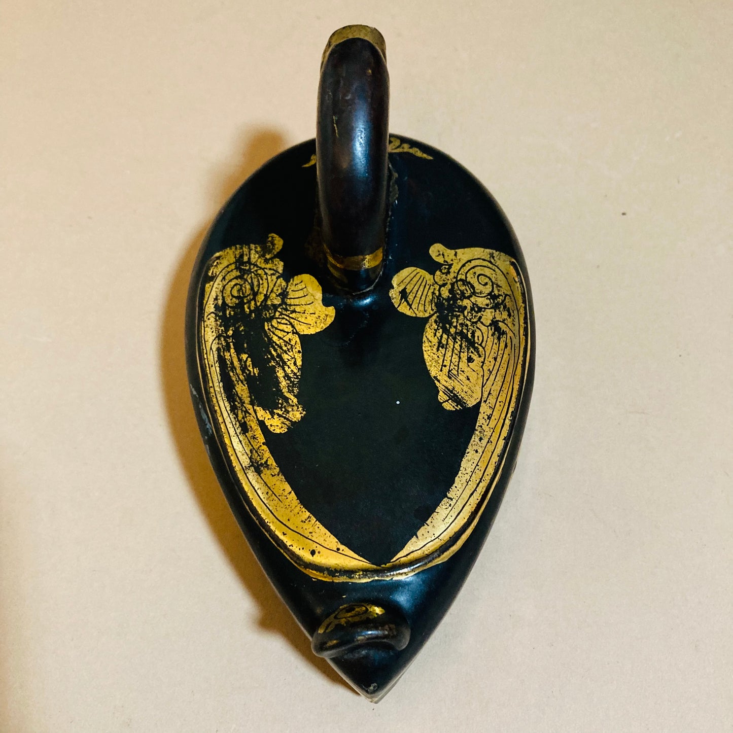 Burmese Vintage Paper Mache Black Lacquer Duck Boxes