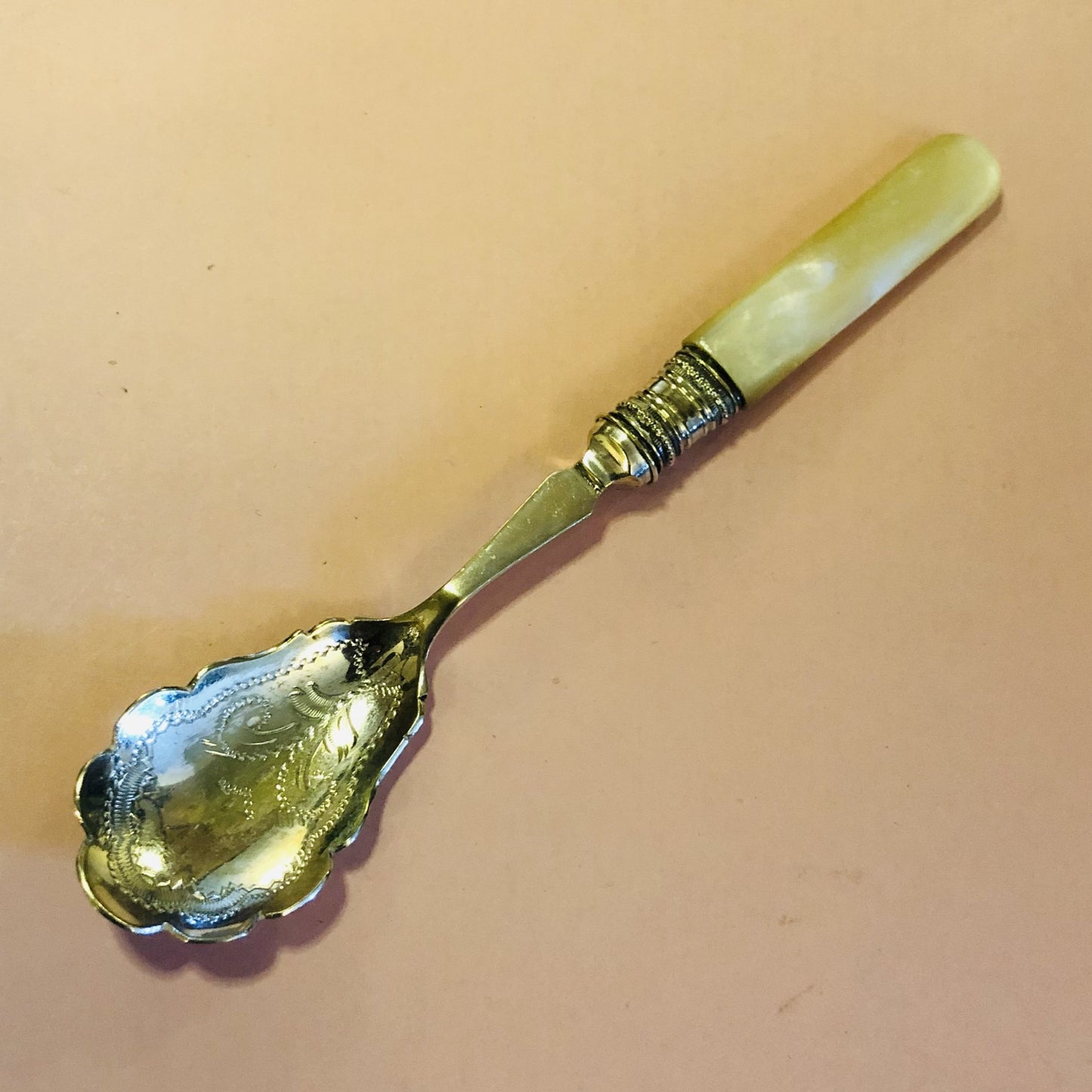 Antique Engraved Scallop Edge Spoon