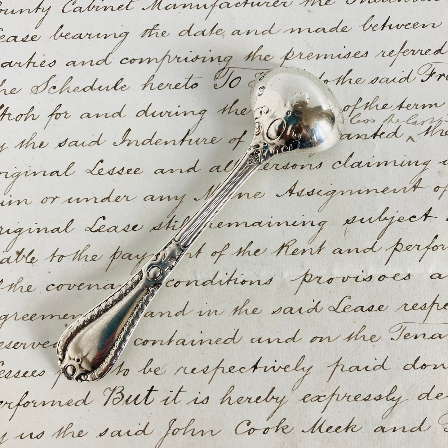 Antique Silver Mustard Spoon London 1857 