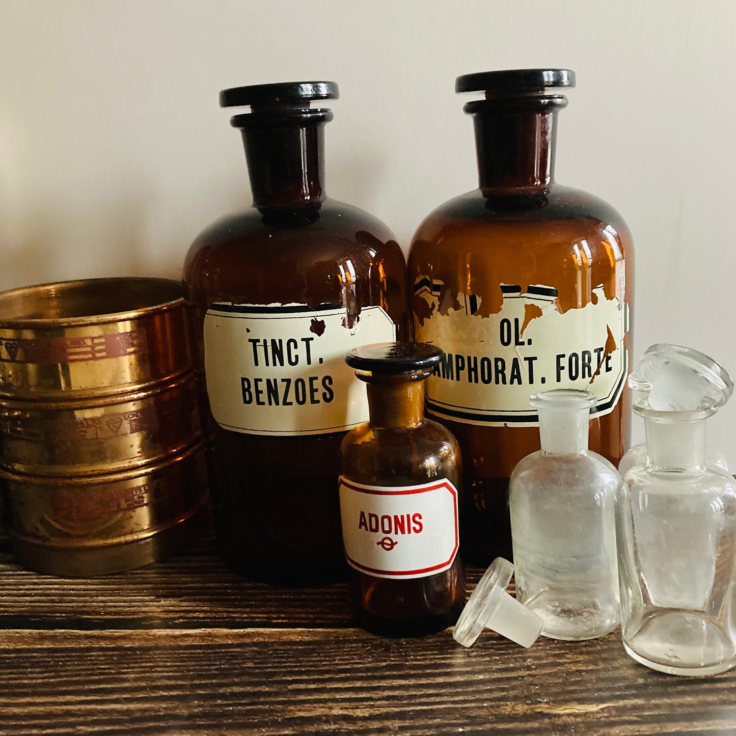 Amber Glass Apothecary German Pharmacy Chemist Bottles