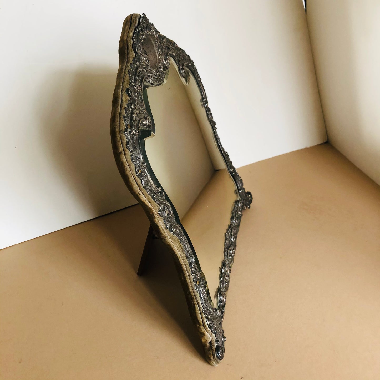Antique Silver Dressing Table Mirror by Henry Mathews